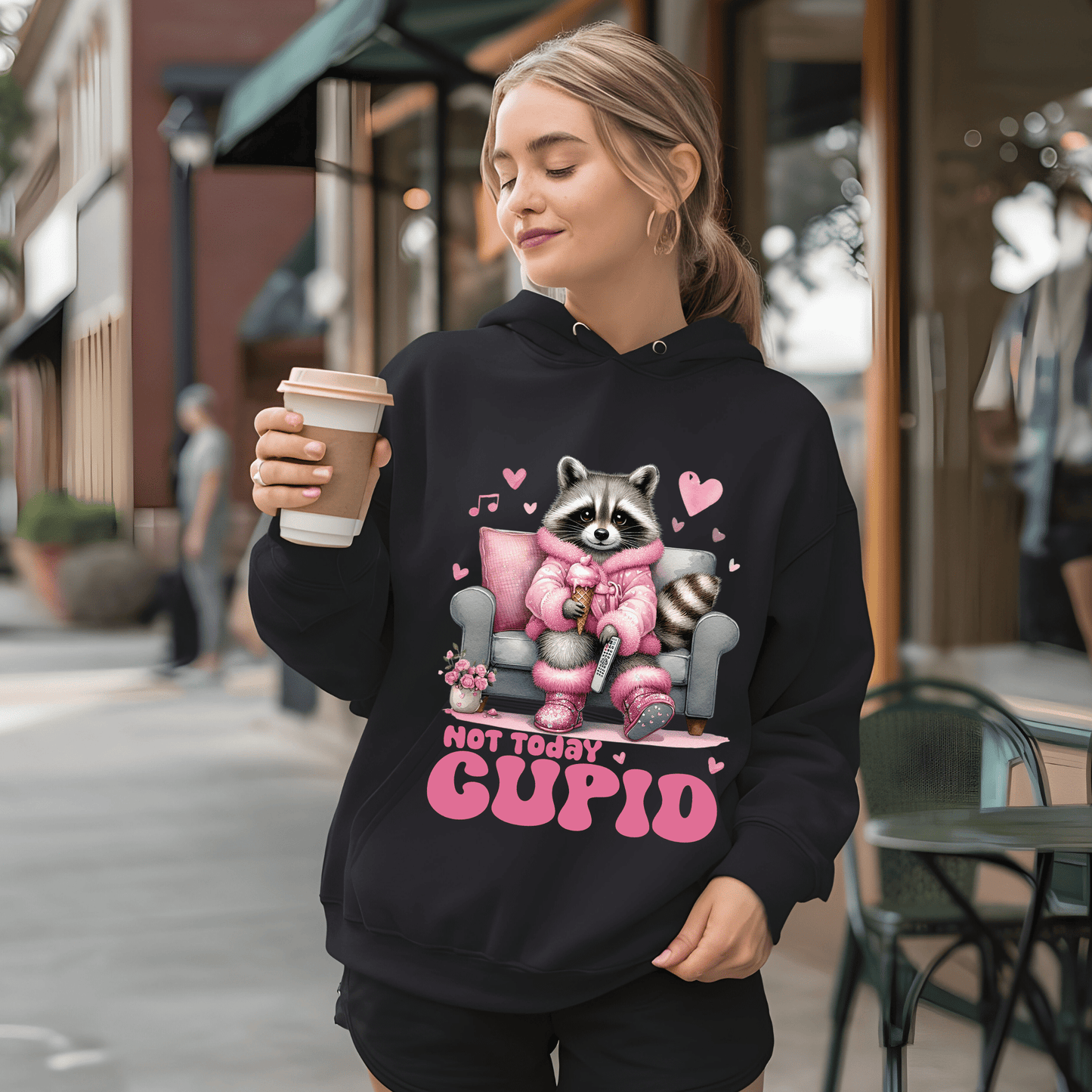 Ink and Charms Designs Sweatshirt 🦝💔 Chill in Style This Valentine’s Day with a Fun Twist! 💔🦝- T-shirt, Sweatshirt & Hoodie