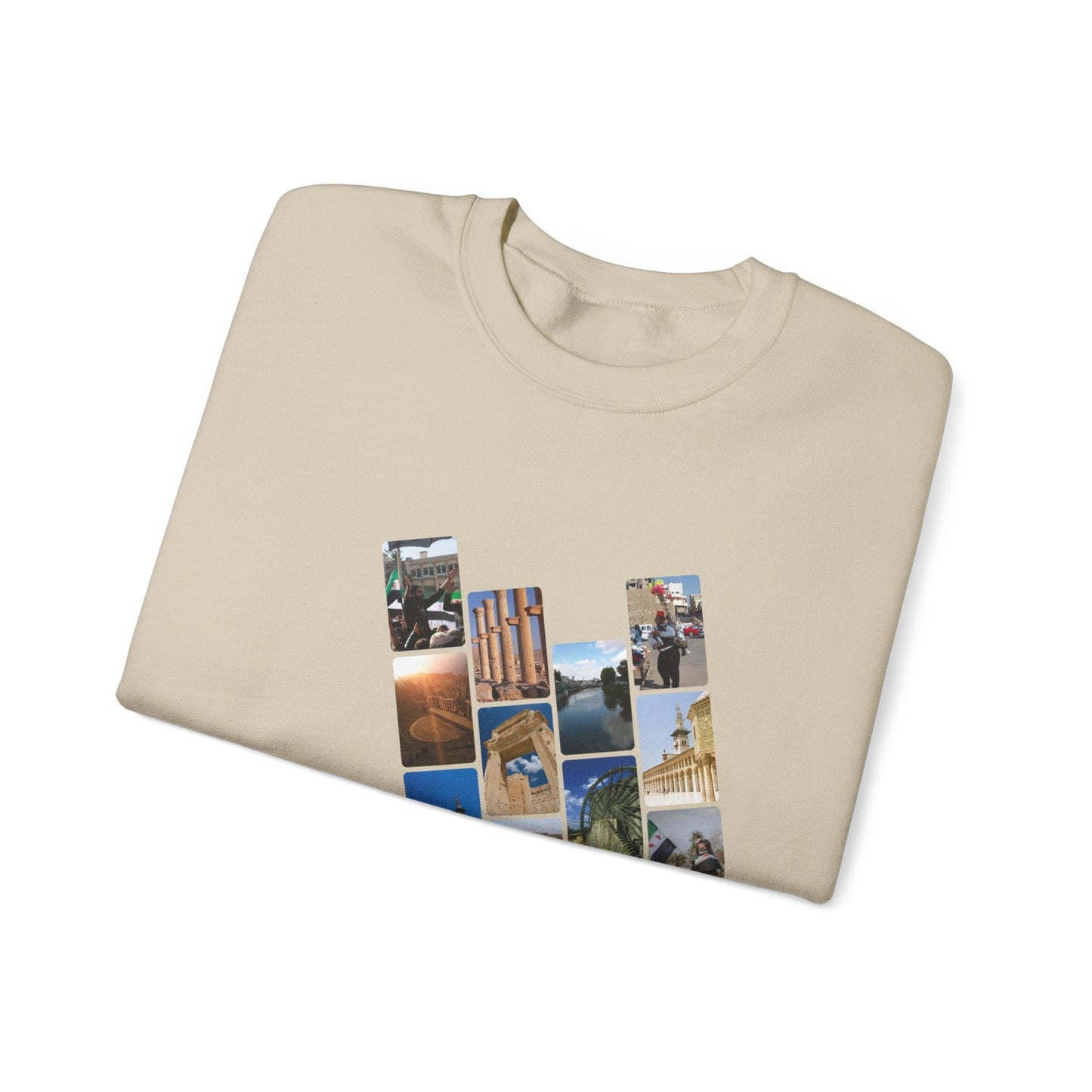Printify Sweatshirt Copy of Crewneck Sweatshirt - Freedom and Syria Photos