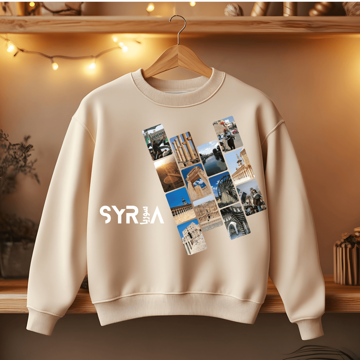 Printify Sweatshirt Copy of Crewneck Sweatshirt - Freedom and Syria Photos