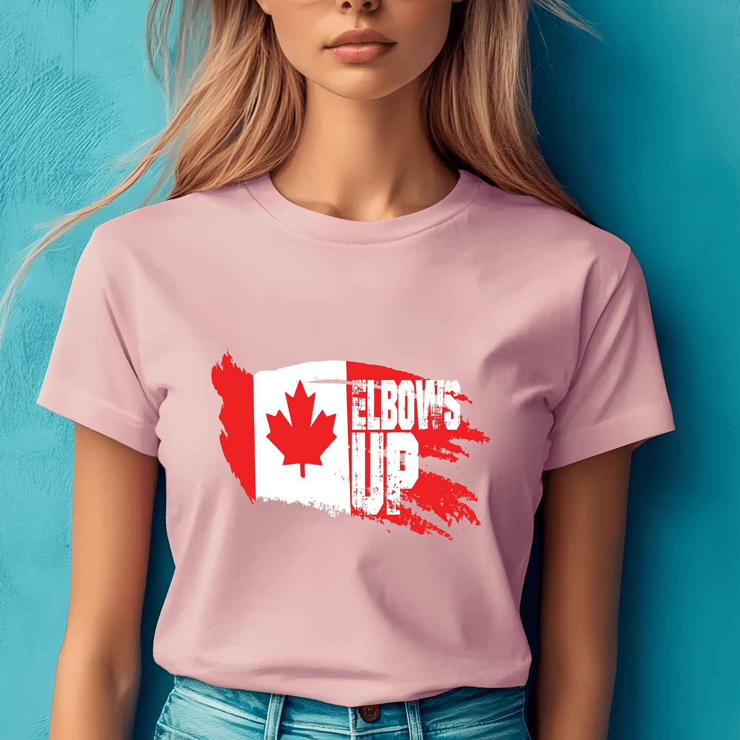 Ink and Charms Designs Sweatshirt "ELBOWS UP" Apparel Collection: Wear Your Canadian Pride with Strength!