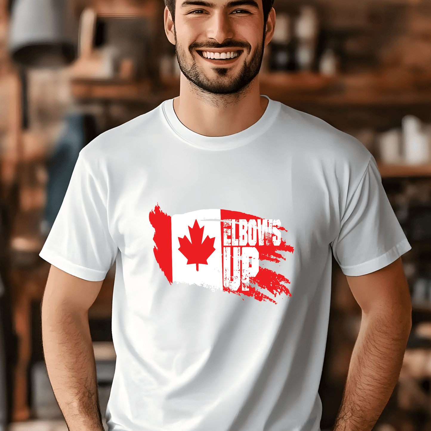 Ink and Charms Designs Sweatshirt "ELBOWS UP" Apparel Collection: Wear Your Canadian Pride with Strength!