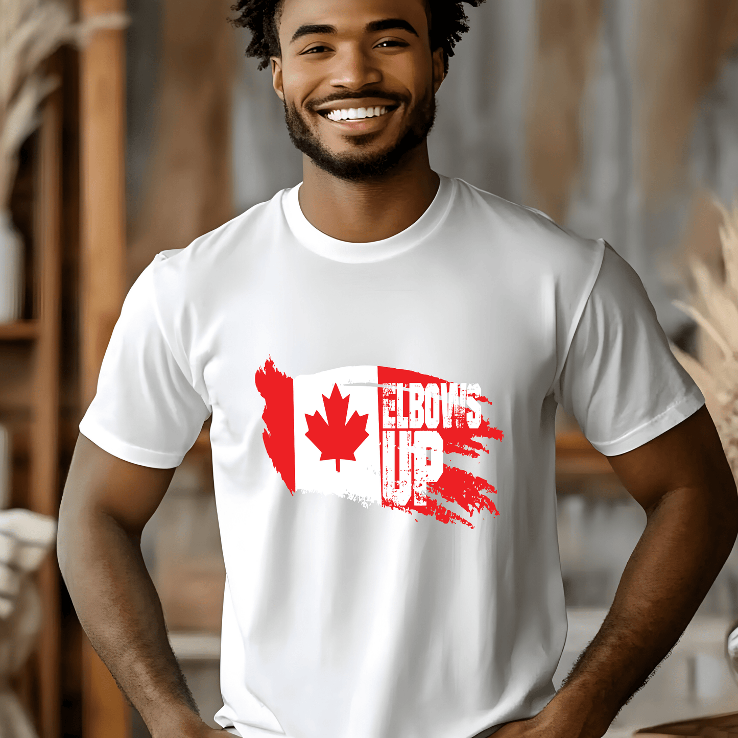 Ink and Charms Designs Sweatshirt "ELBOWS UP" Apparel Collection: Wear Your Canadian Pride with Strength!