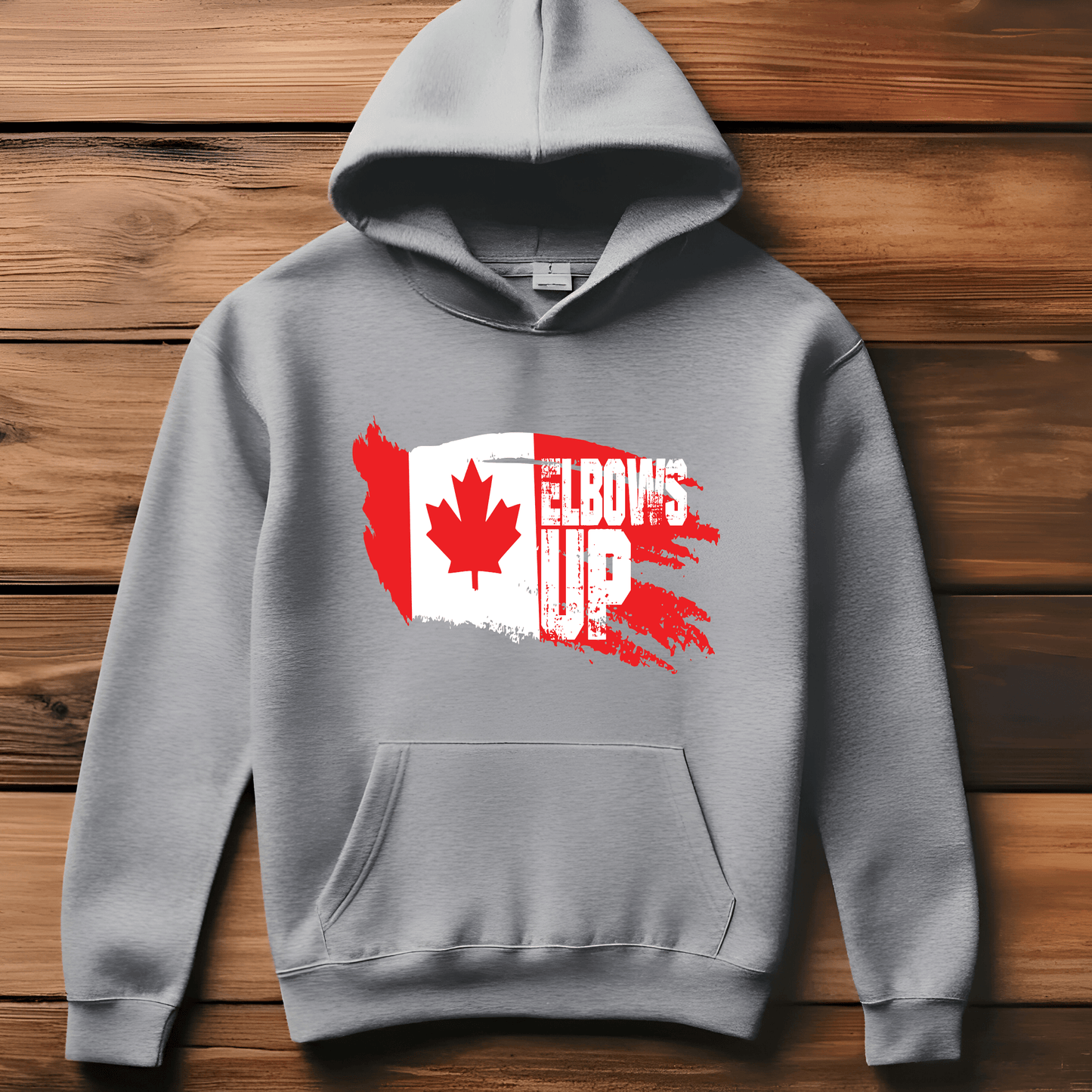 Ink and Charms Designs Sweatshirt "ELBOWS UP" Apparel Collection: Wear Your Canadian Pride with Strength!