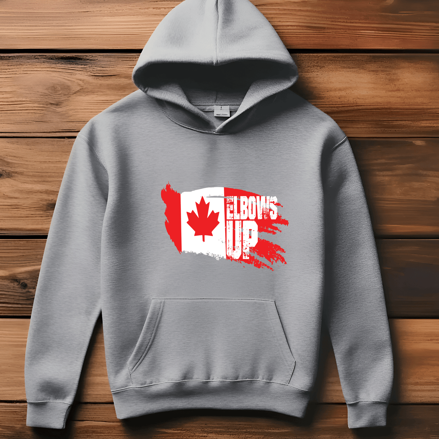 Ink and Charms Designs Sweatshirt "ELBOWS UP" Apparel Collection: Wear Your Canadian Pride with Strength!
