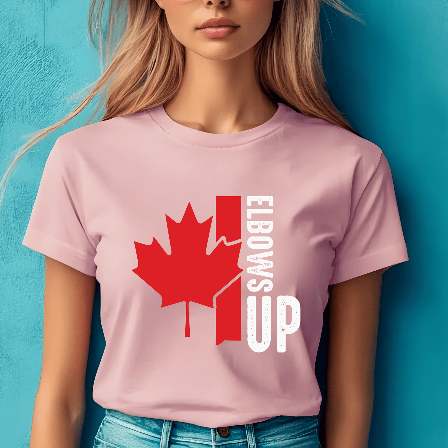Ink and Charms Designs Sweatshirt "ELBOWS UP" Apparel Collection: Wear Your Canadian Pride with Strength!