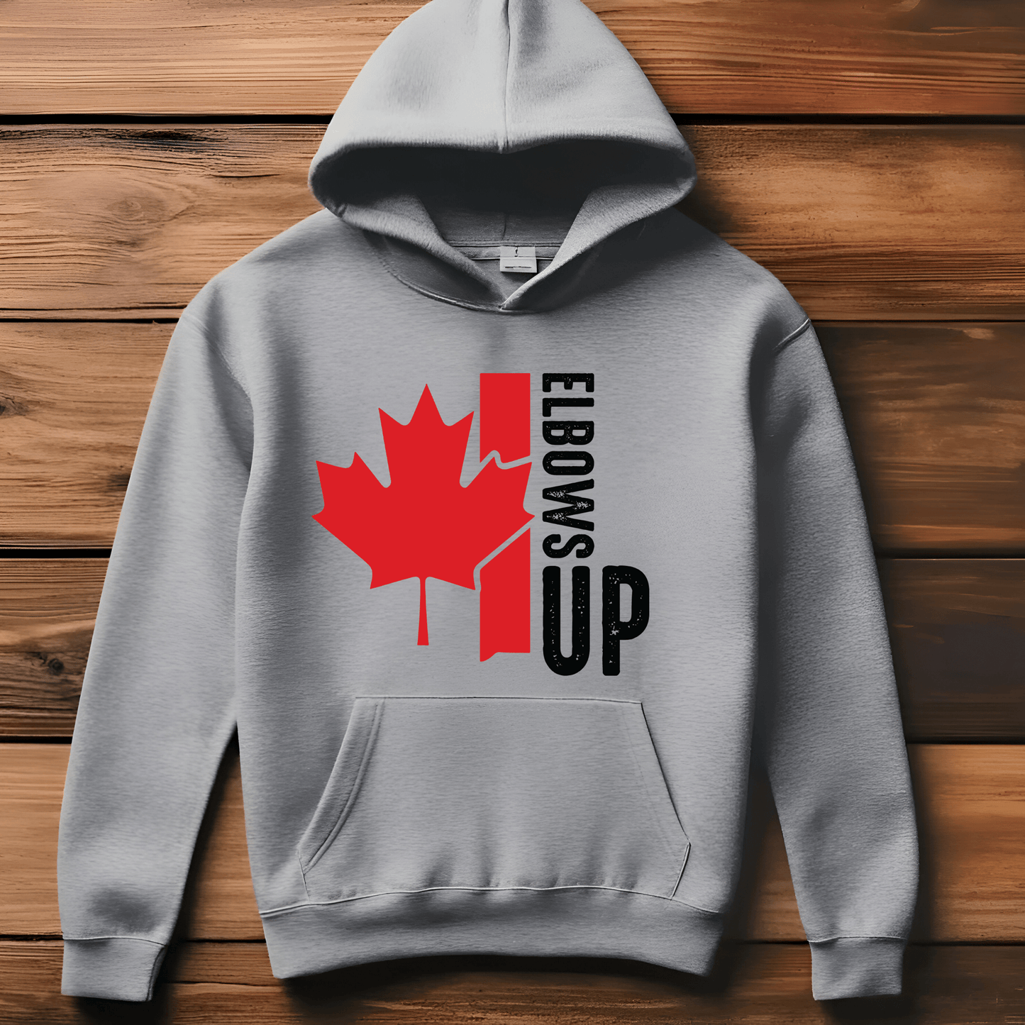 Ink and Charms Designs Sweatshirt "ELBOWS UP" Apparel Collection: Wear Your Canadian Pride with Strength!