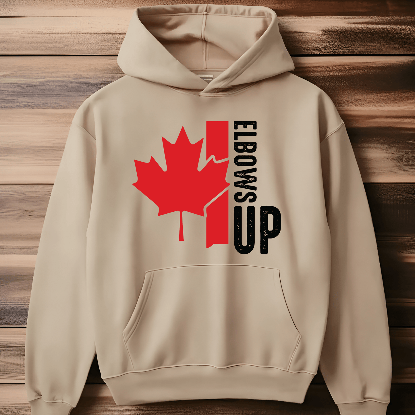 Ink and Charms Designs Sweatshirt "ELBOWS UP" Apparel Collection: Wear Your Canadian Pride with Strength!