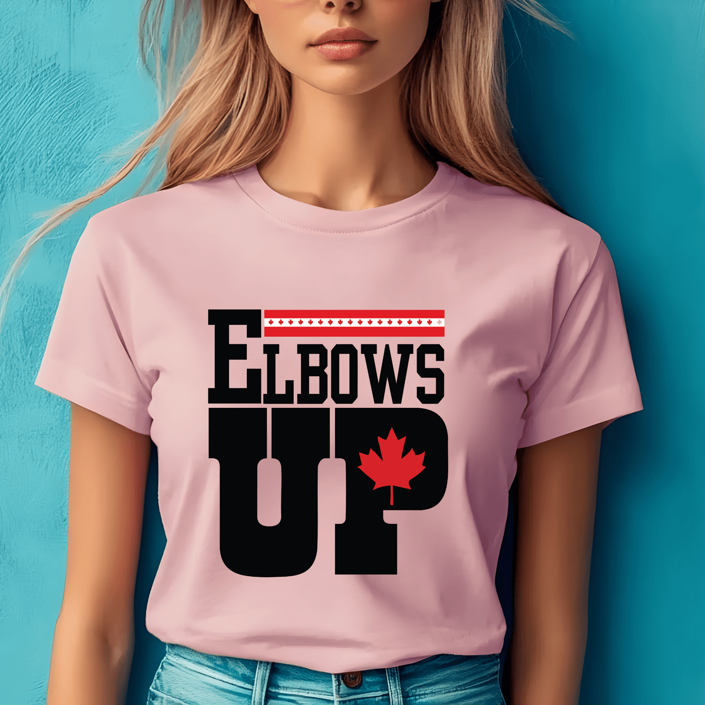 Ink and Charms Designs Sweatshirt "ELBOWS UP" Apparel Collection: Wear Your Canadian Pride with Strength!
