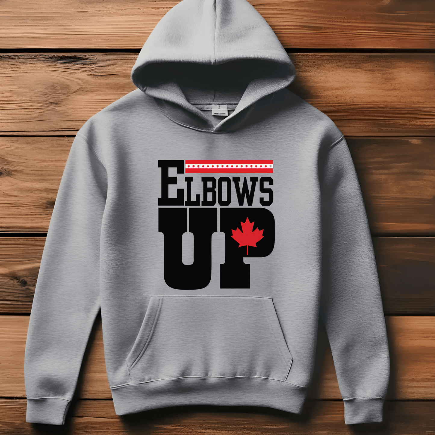 Ink and Charms Designs Sweatshirt "ELBOWS UP" Apparel Collection: Wear Your Canadian Pride with Strength!
