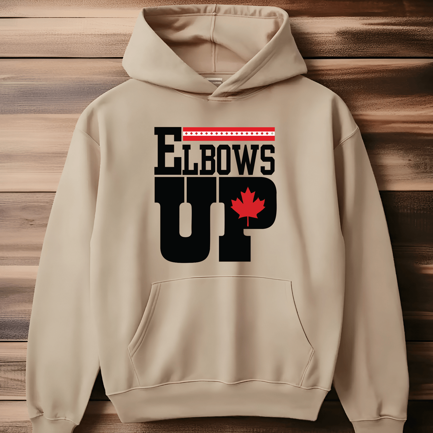 Ink and Charms Designs Sweatshirt "ELBOWS UP" Apparel Collection: Wear Your Canadian Pride with Strength!