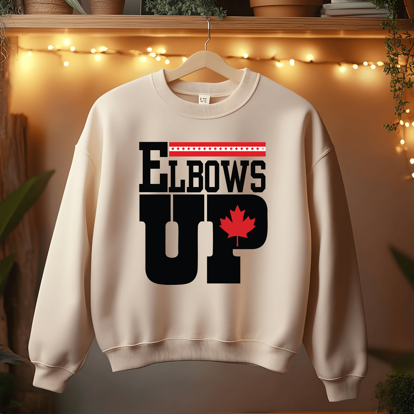 Ink and Charms Designs Sweatshirt "ELBOWS UP" Apparel Collection: Wear Your Canadian Pride with Strength!
