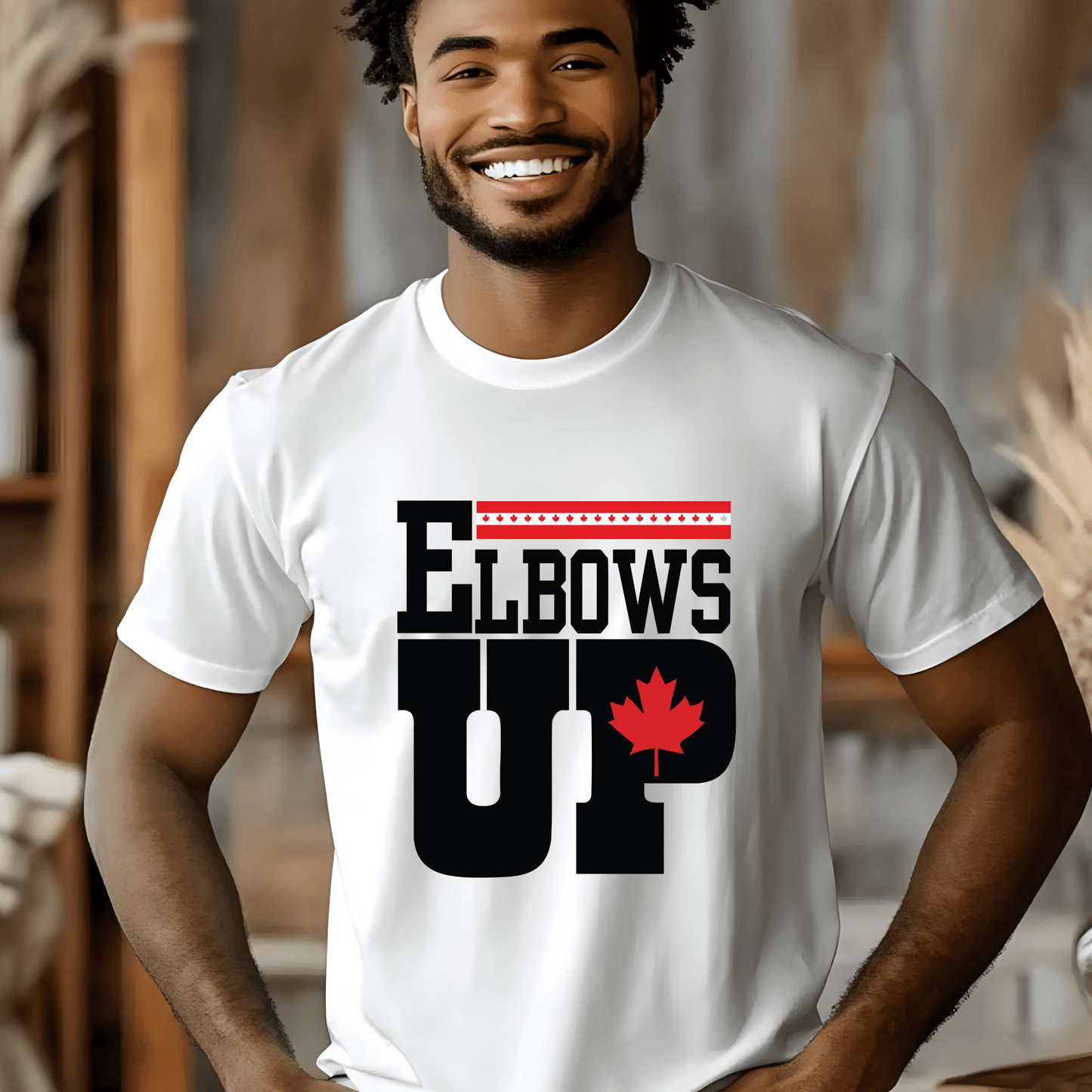 Ink and Charms Designs Sweatshirt "ELBOWS UP" Apparel Collection: Wear Your Canadian Pride with Strength!