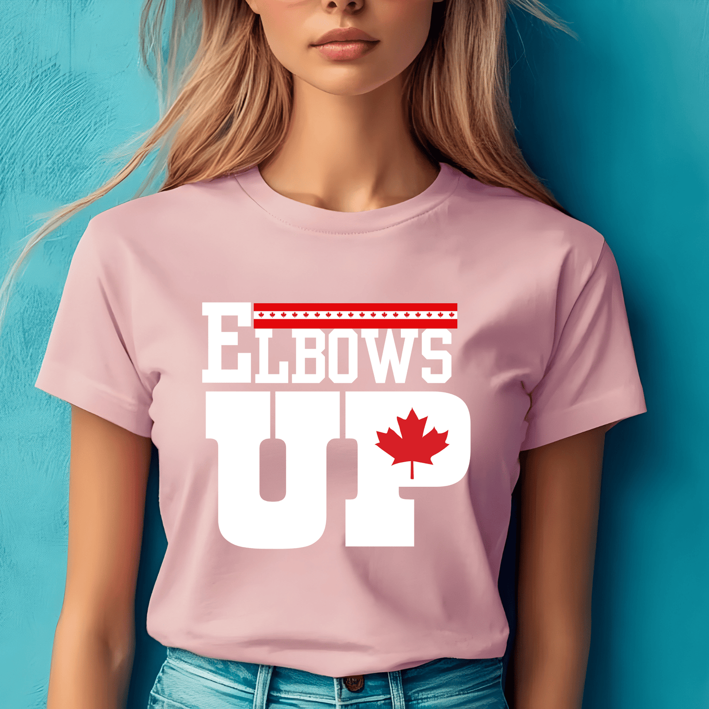 Ink and Charms Designs Sweatshirt "ELBOWS UP" Apparel Collection: Wear Your Canadian Pride with Strength!