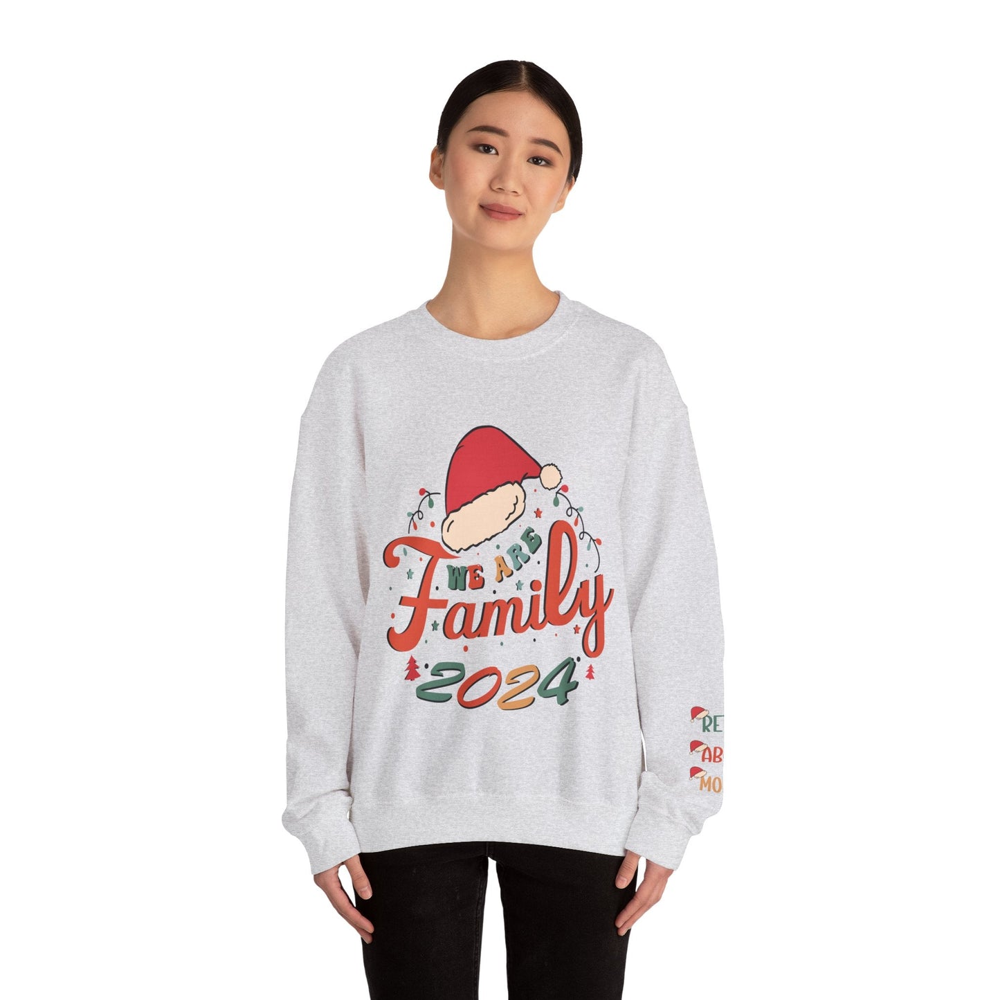 Ink and Charms Designs Sweatshirt Family 2024 Unisex Sweatshirt with Personalized Family Names Sleeve Design