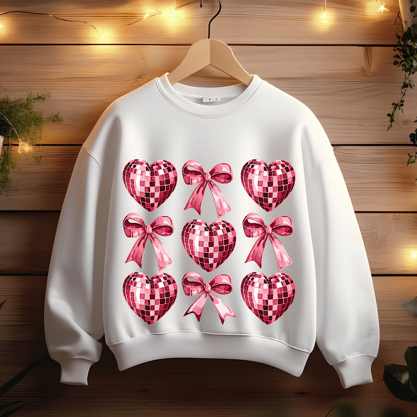 Ink and Charms Designs Sweatshirt Glitter Bows and Hearts Valentine’s Day Sweatshirt