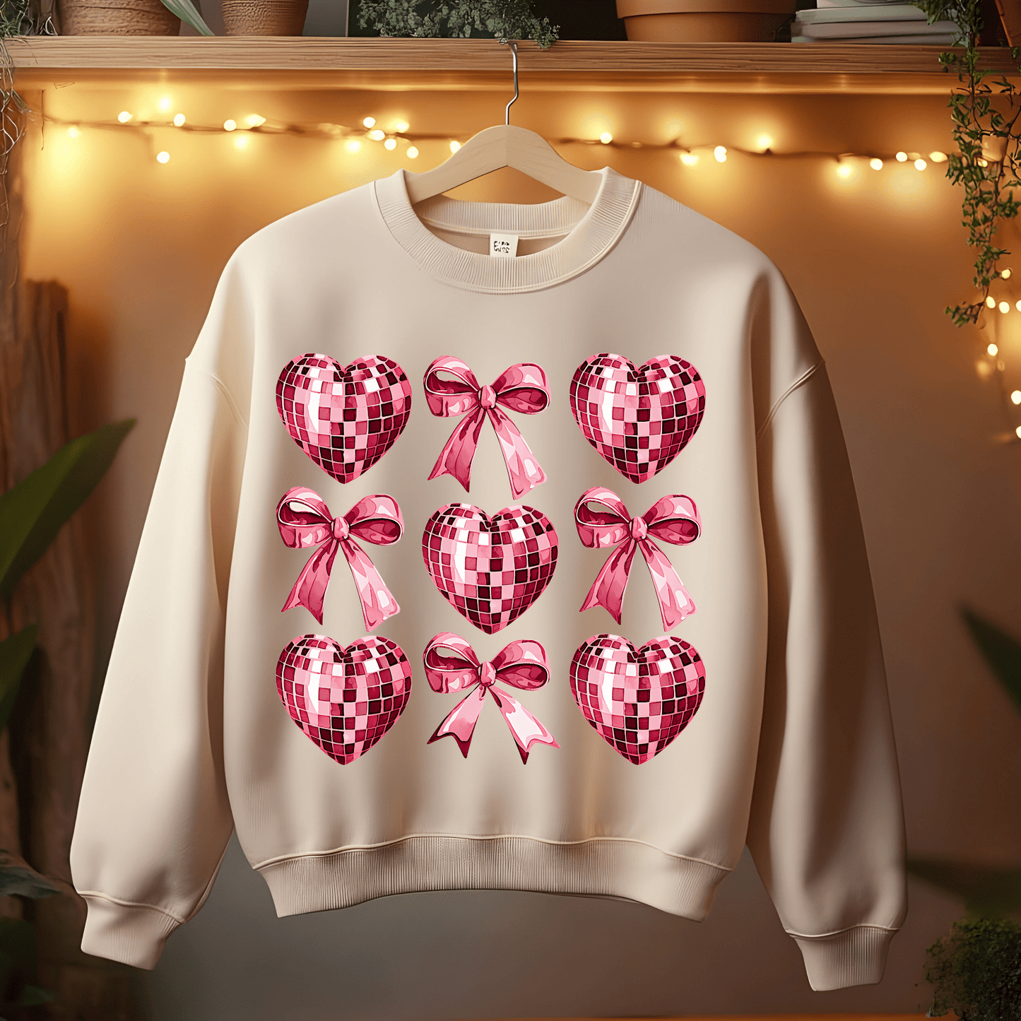Ink and Charms Designs Sweatshirt Glitter Bows and Hearts Valentine’s Day Sweatshirt