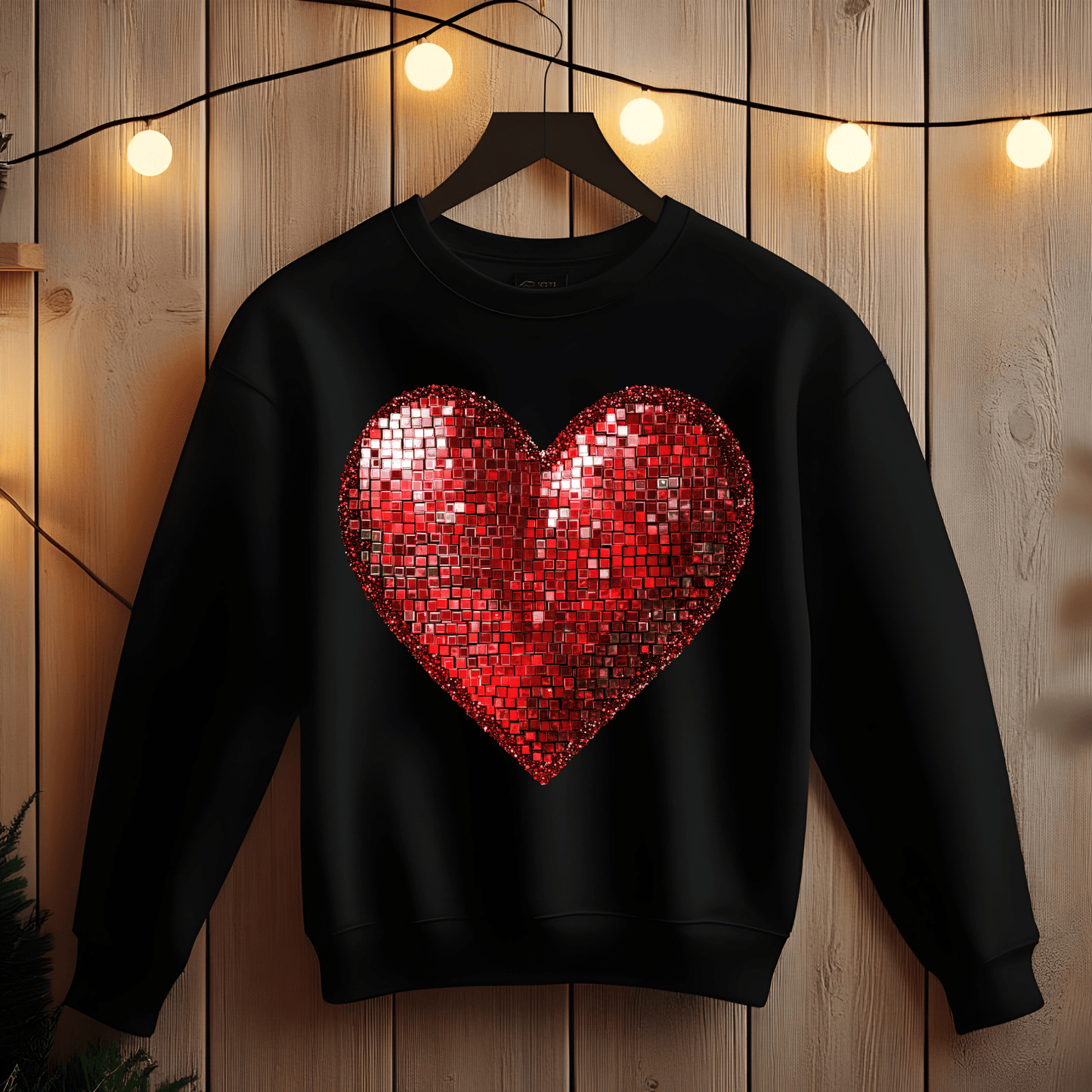 Ink and Charms Designs Sweatshirt Glitter Heart Valentine’s Day Sweatshirt