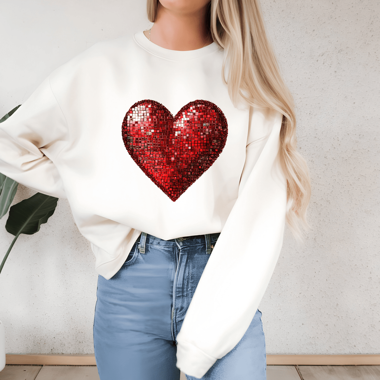 Ink and Charms Designs Sweatshirt Glitter Heart Valentine’s Day Sweatshirt