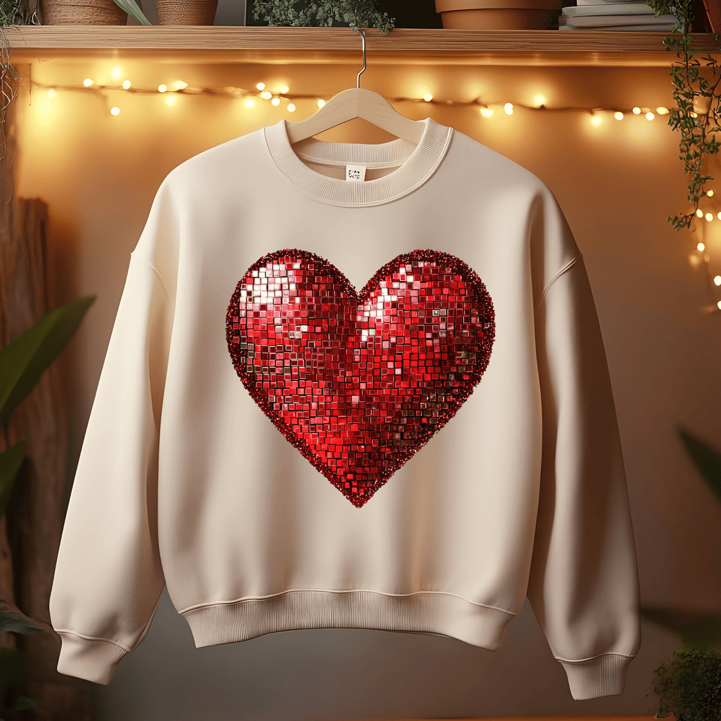 Ink and Charms Designs Sweatshirt Glitter Heart Valentine’s Day Sweatshirt