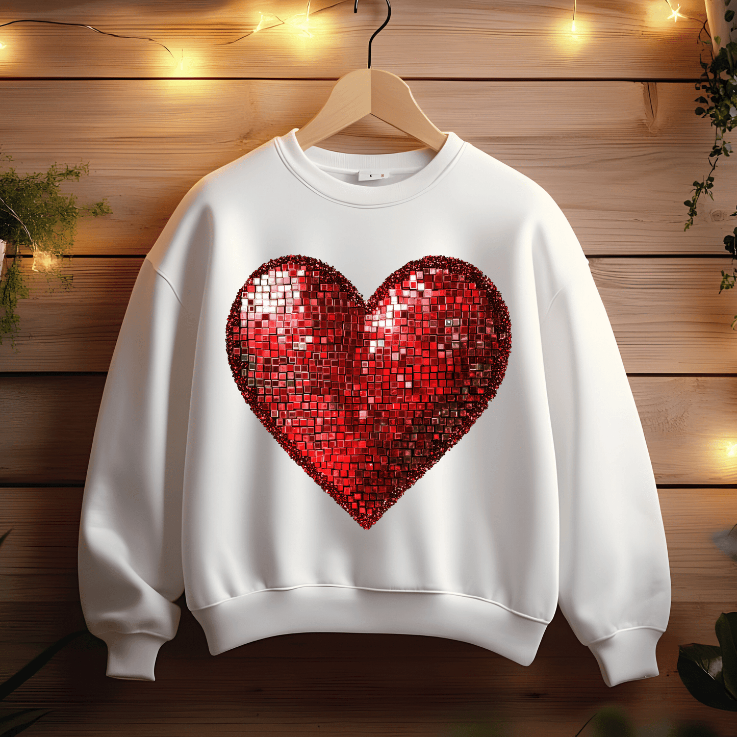 Ink and Charms Designs Sweatshirt Glitter Heart Valentine’s Day Sweatshirt