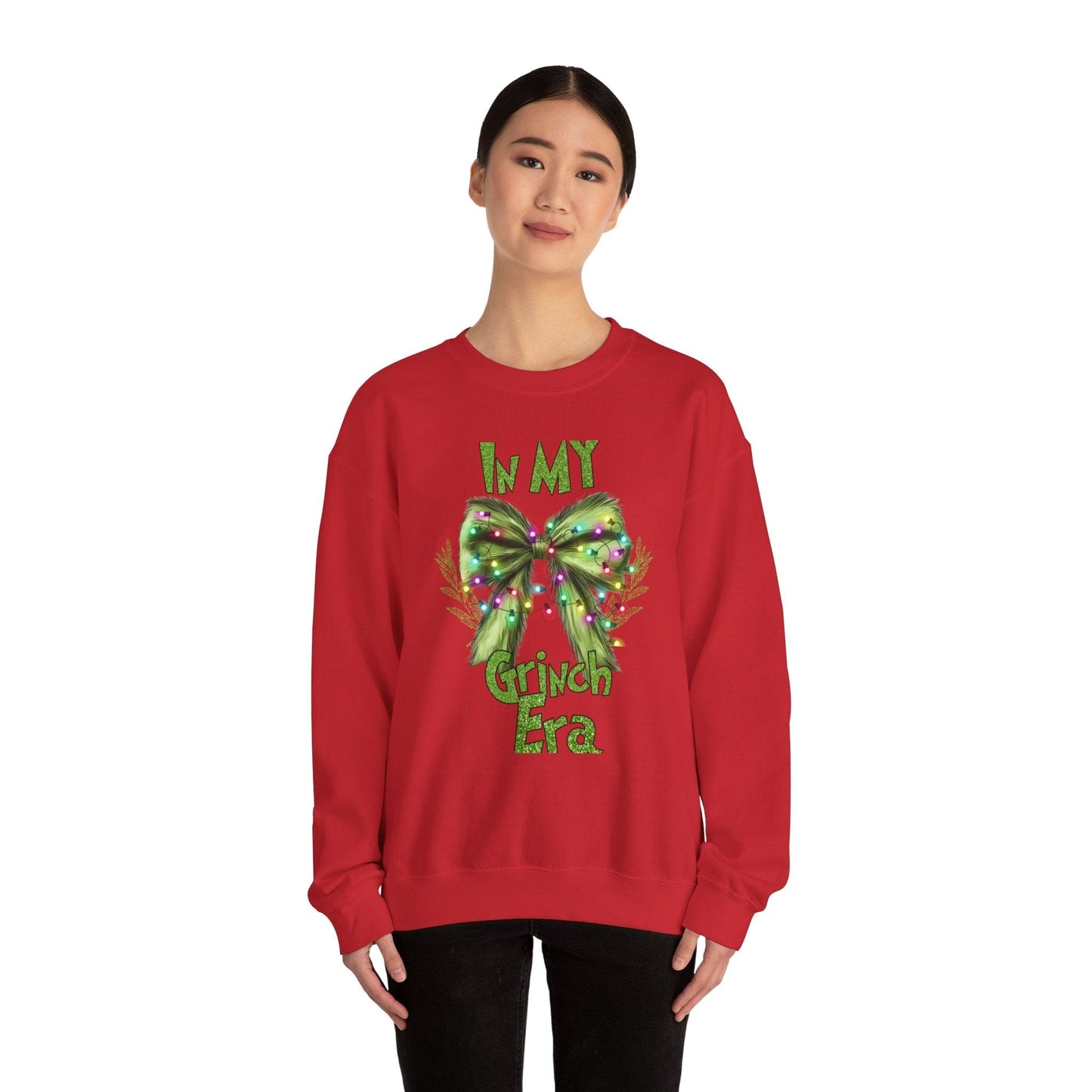 Ink and Charms Designs Sweatshirt Grinch bow sweatshirt