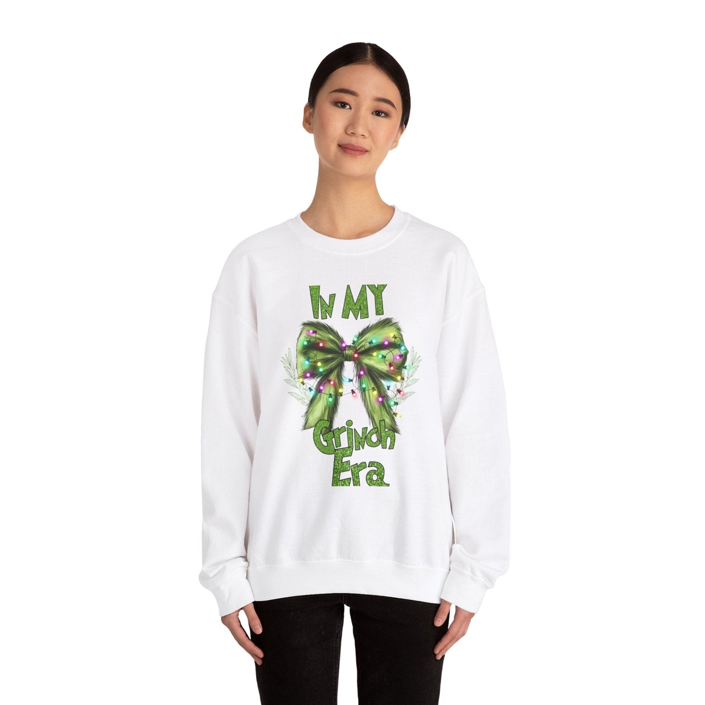 Ink and Charms Designs Sweatshirt Grinch bow sweatshirt