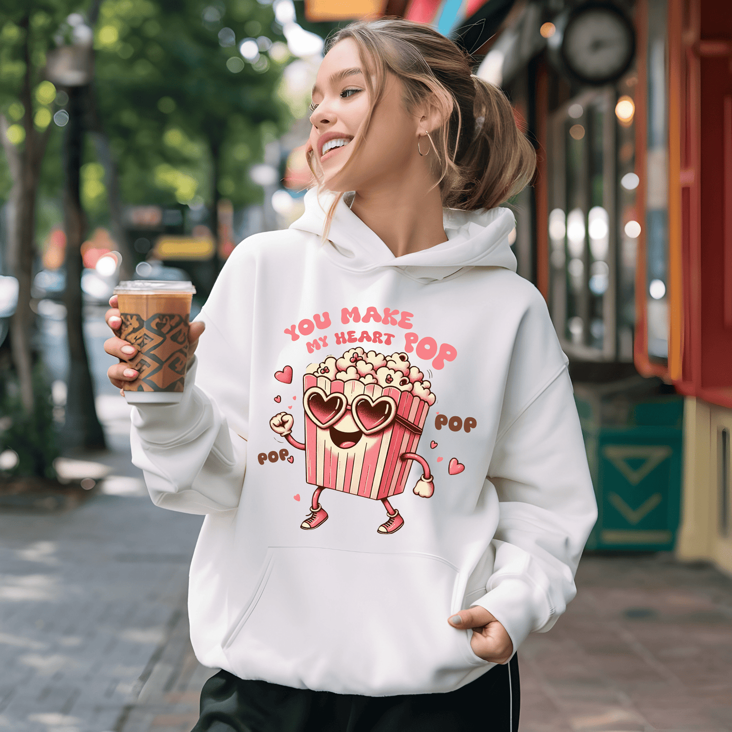 Ink and Charms Designs Sweatshirt Hoodie / Pink / S 🍿❤️ Add a Pop of Love to Your Style! ❤️🍿- T-shirt, Sweatshirt & Hoodie