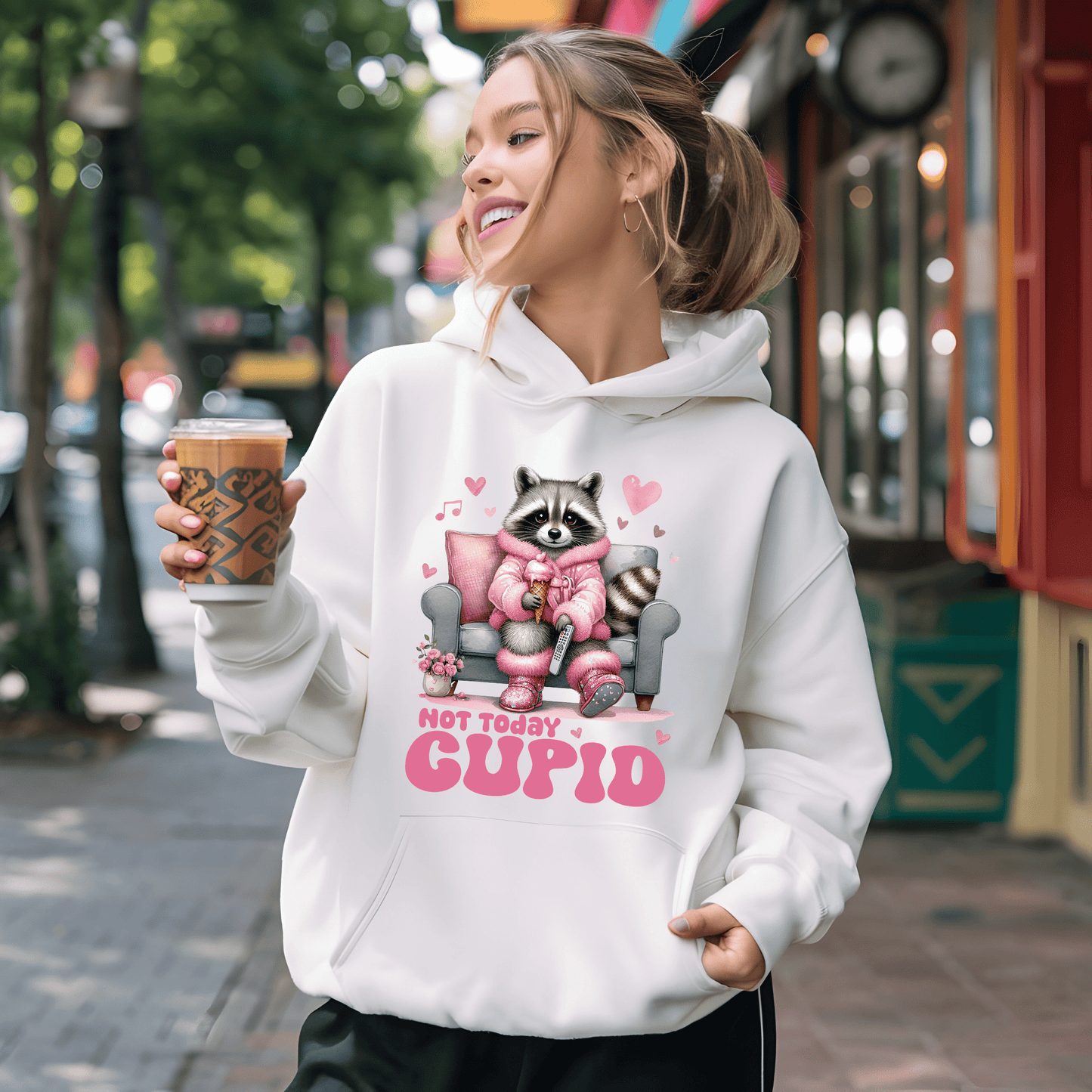 Ink and Charms Designs Sweatshirt Hoodie / Pink / S 🦝💔 Chill in Style This Valentine’s Day with a Fun Twist! 💔🦝- T-shirt, Sweatshirt & Hoodie