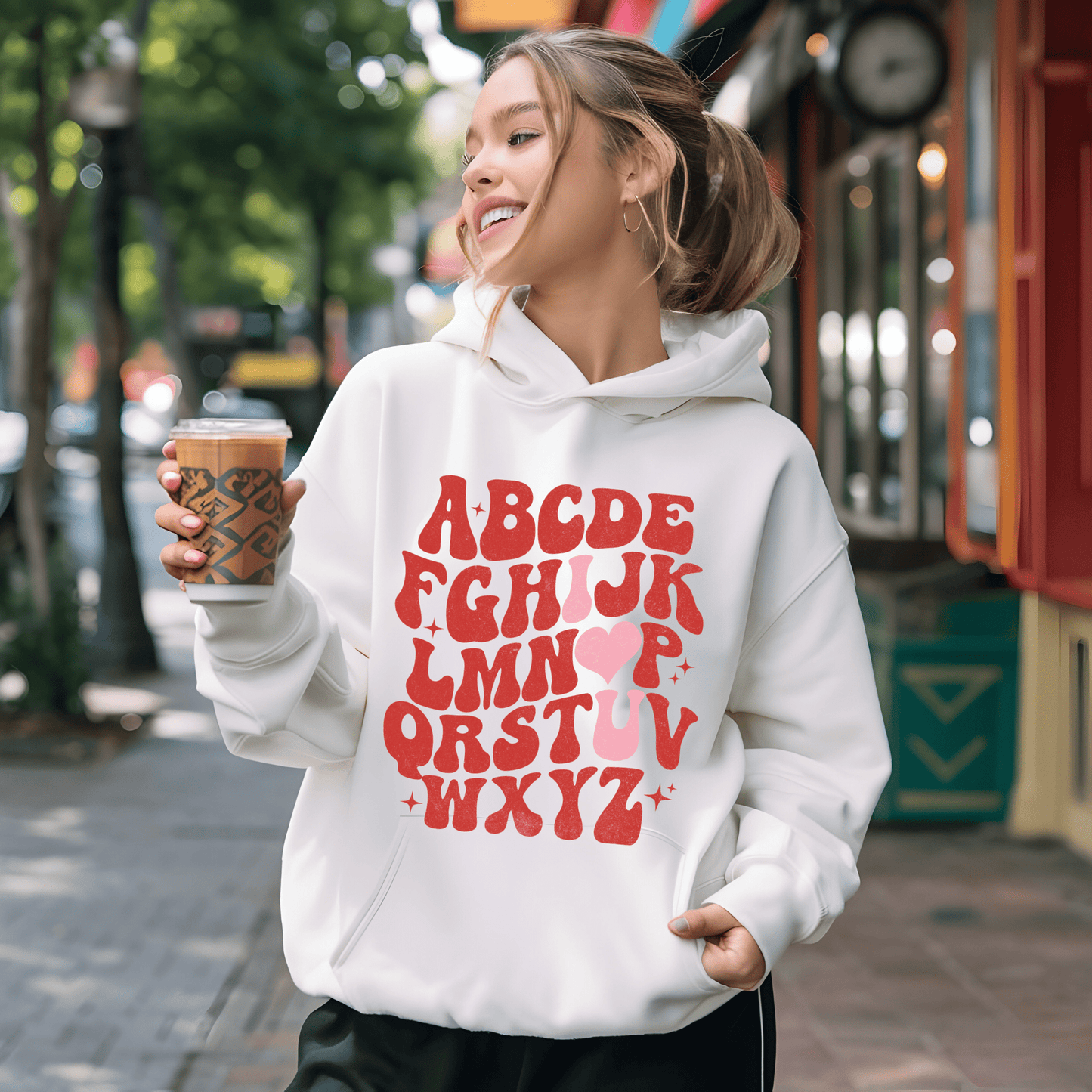 Ink and Charms Designs Sweatshirt Hoodie / Pink / S 💖✨Spell Out Love with Our ABC “I ❤️ U” Design! , T-shirt, Sweatshirt & Hoodie