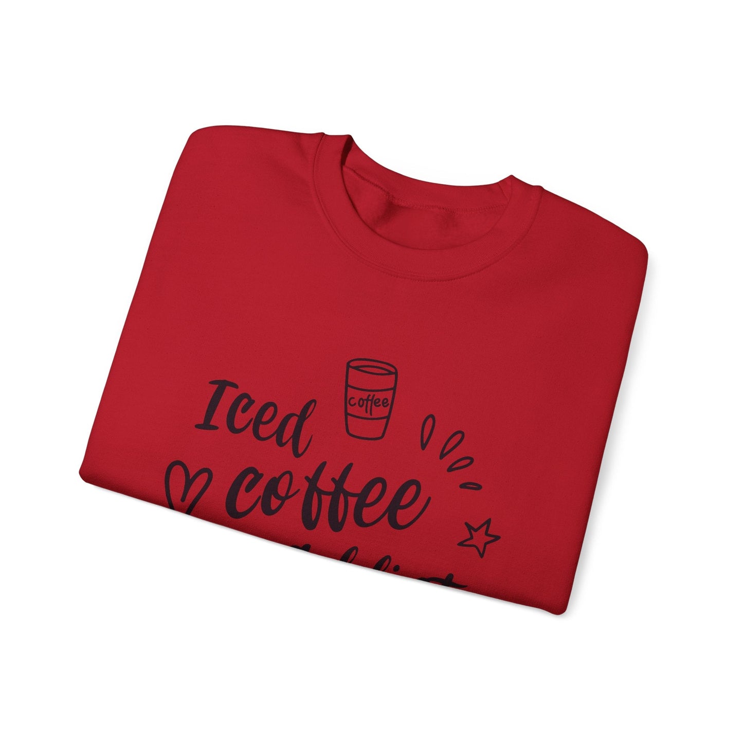 Ink and Charms Designs Sweatshirt Iced Coffee Addict Heavy Blend Crewneck Sweatshirt