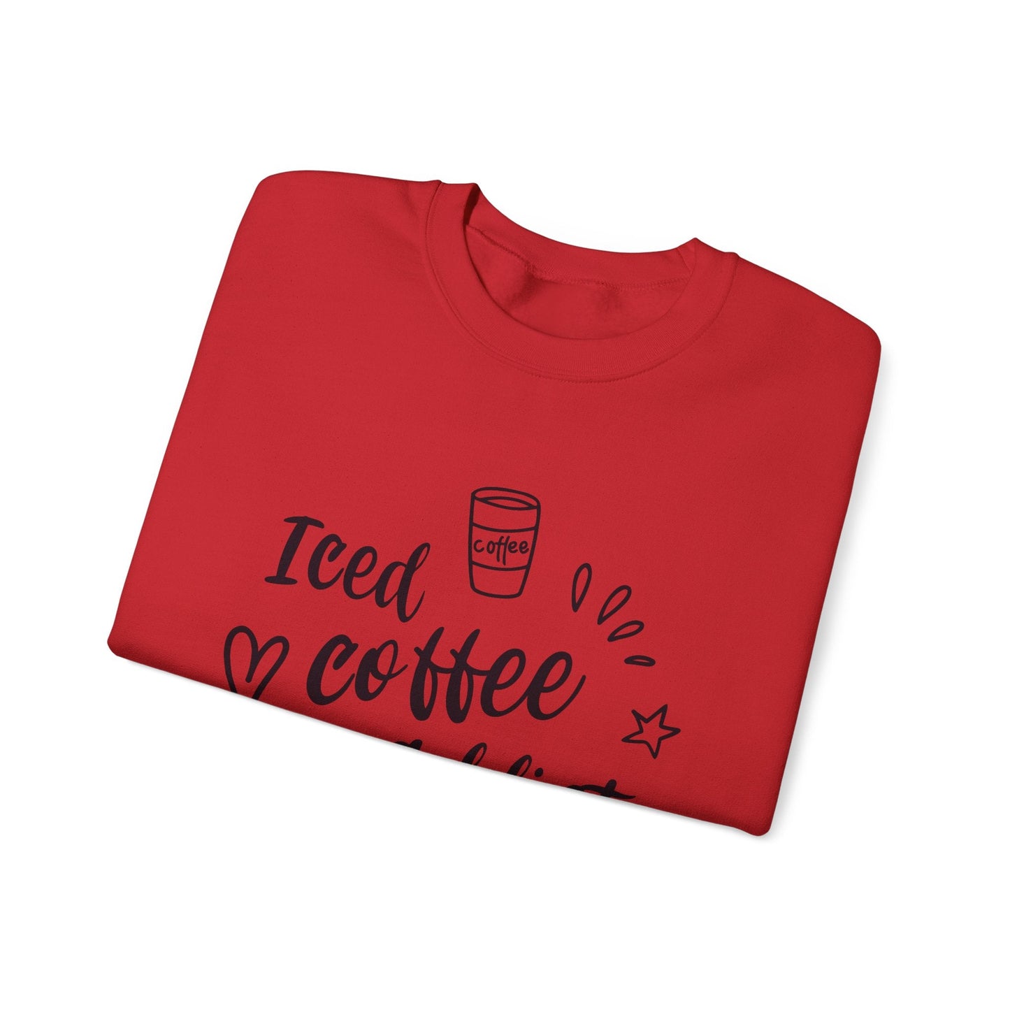 Ink and Charms Designs Sweatshirt Iced Coffee Addict Heavy Blend Crewneck Sweatshirt