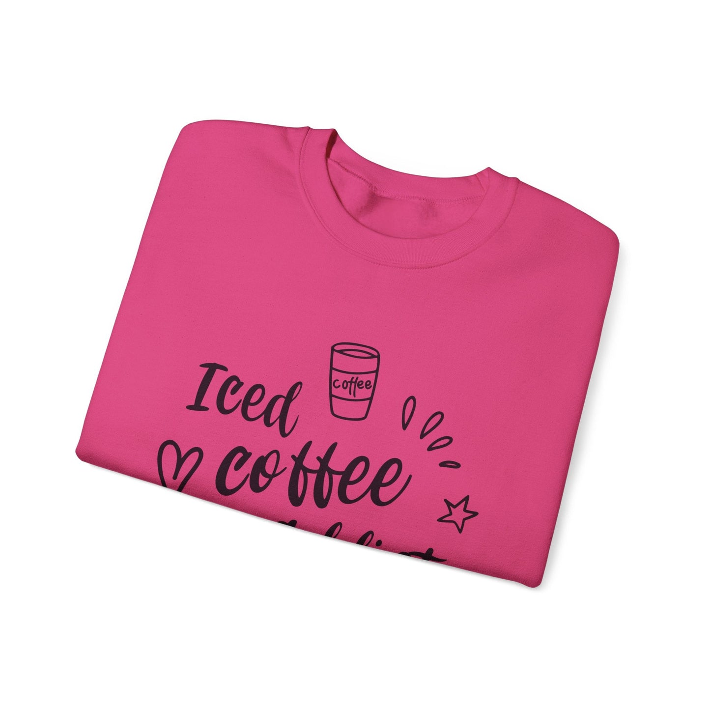 Ink and Charms Designs Sweatshirt Iced Coffee Addict Heavy Blend Crewneck Sweatshirt