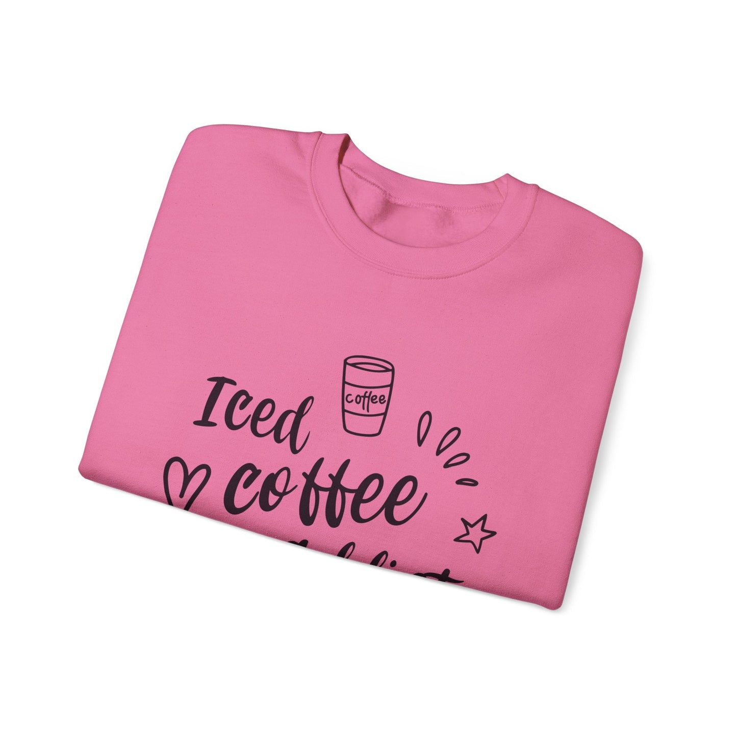 Ink and Charms Designs Sweatshirt Iced Coffee Addict Heavy Blend Crewneck Sweatshirt