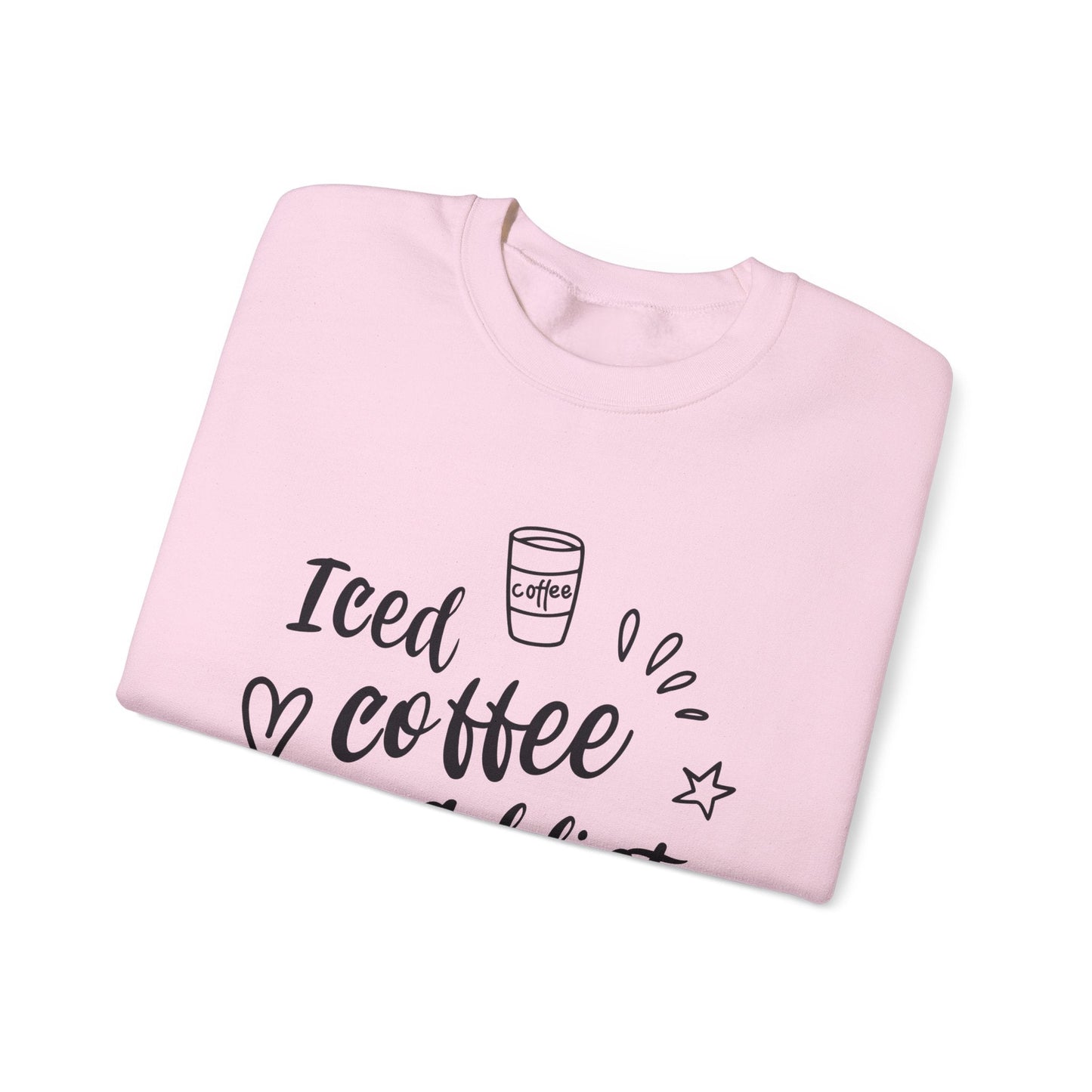 Ink and Charms Designs Sweatshirt Iced Coffee Addict Heavy Blend Crewneck Sweatshirt