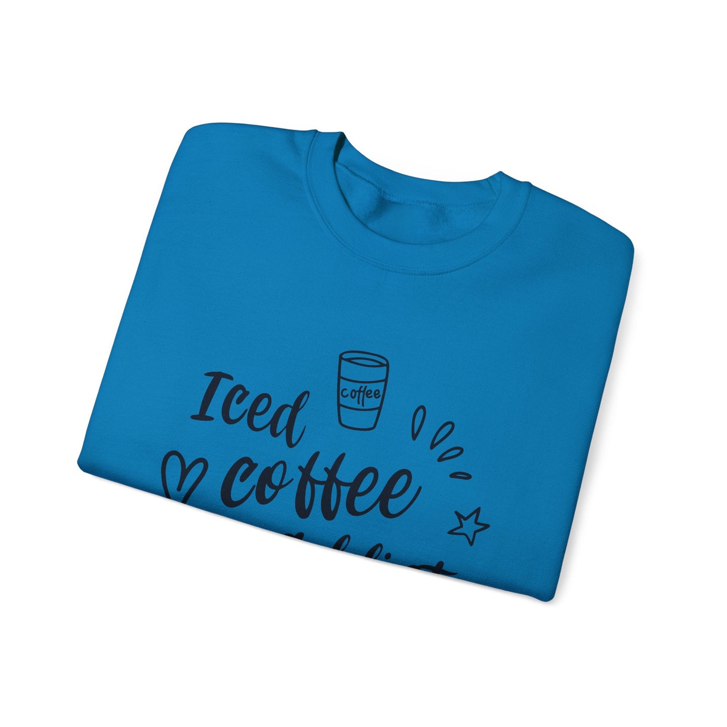 Ink and Charms Designs Sweatshirt Iced Coffee Addict Heavy Blend Crewneck Sweatshirt
