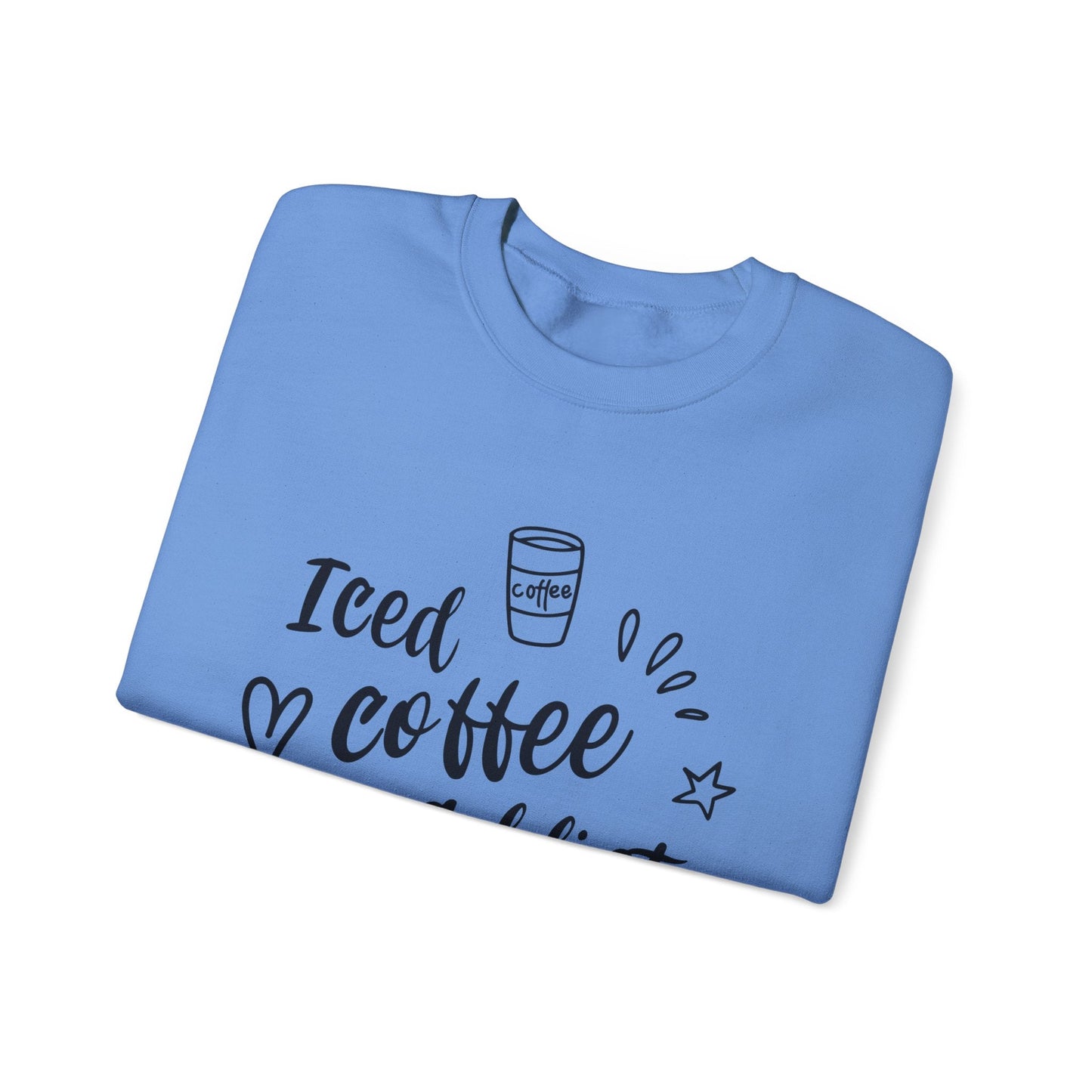 Ink and Charms Designs Sweatshirt Iced Coffee Addict Heavy Blend Crewneck Sweatshirt