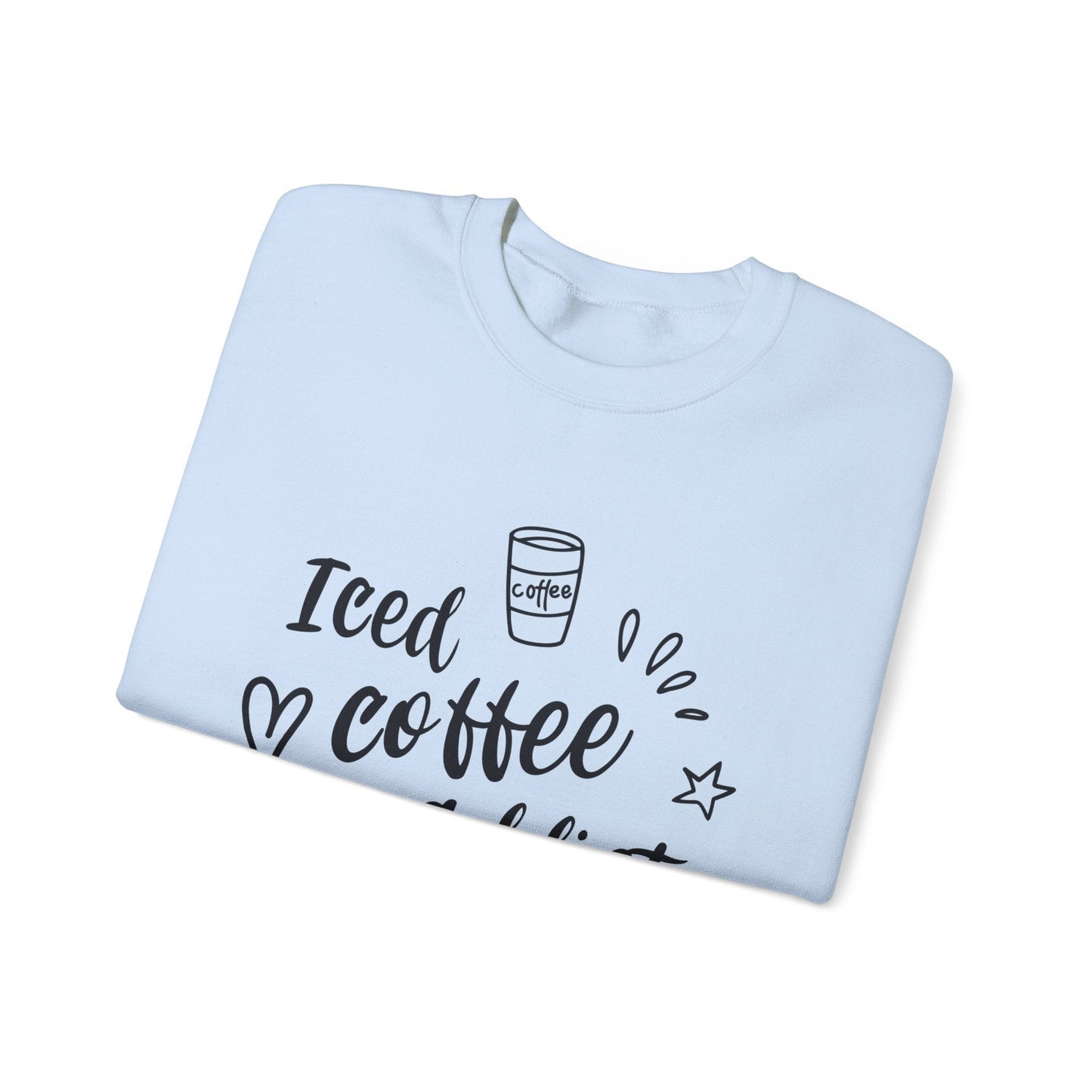 Ink and Charms Designs Sweatshirt Iced Coffee Addict Heavy Blend Crewneck Sweatshirt