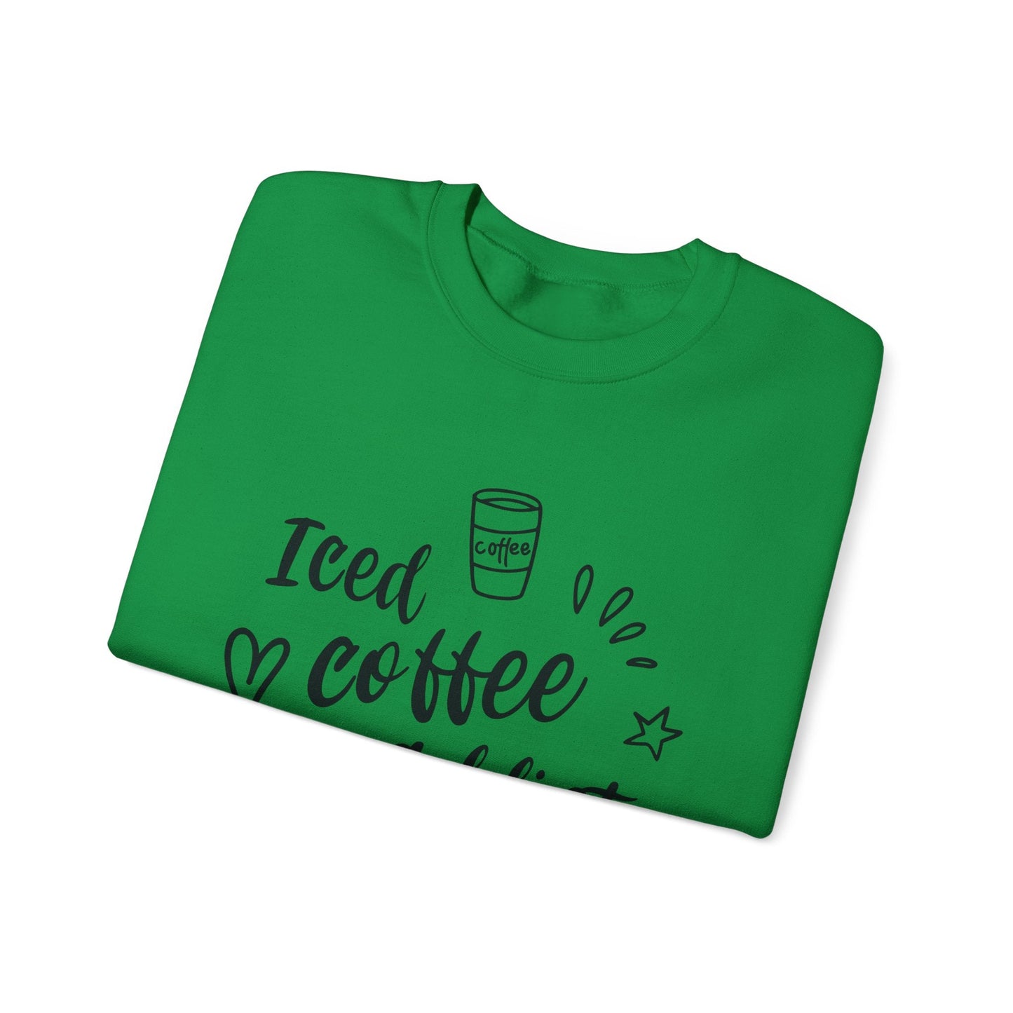 Ink and Charms Designs Sweatshirt Iced Coffee Addict Heavy Blend Crewneck Sweatshirt