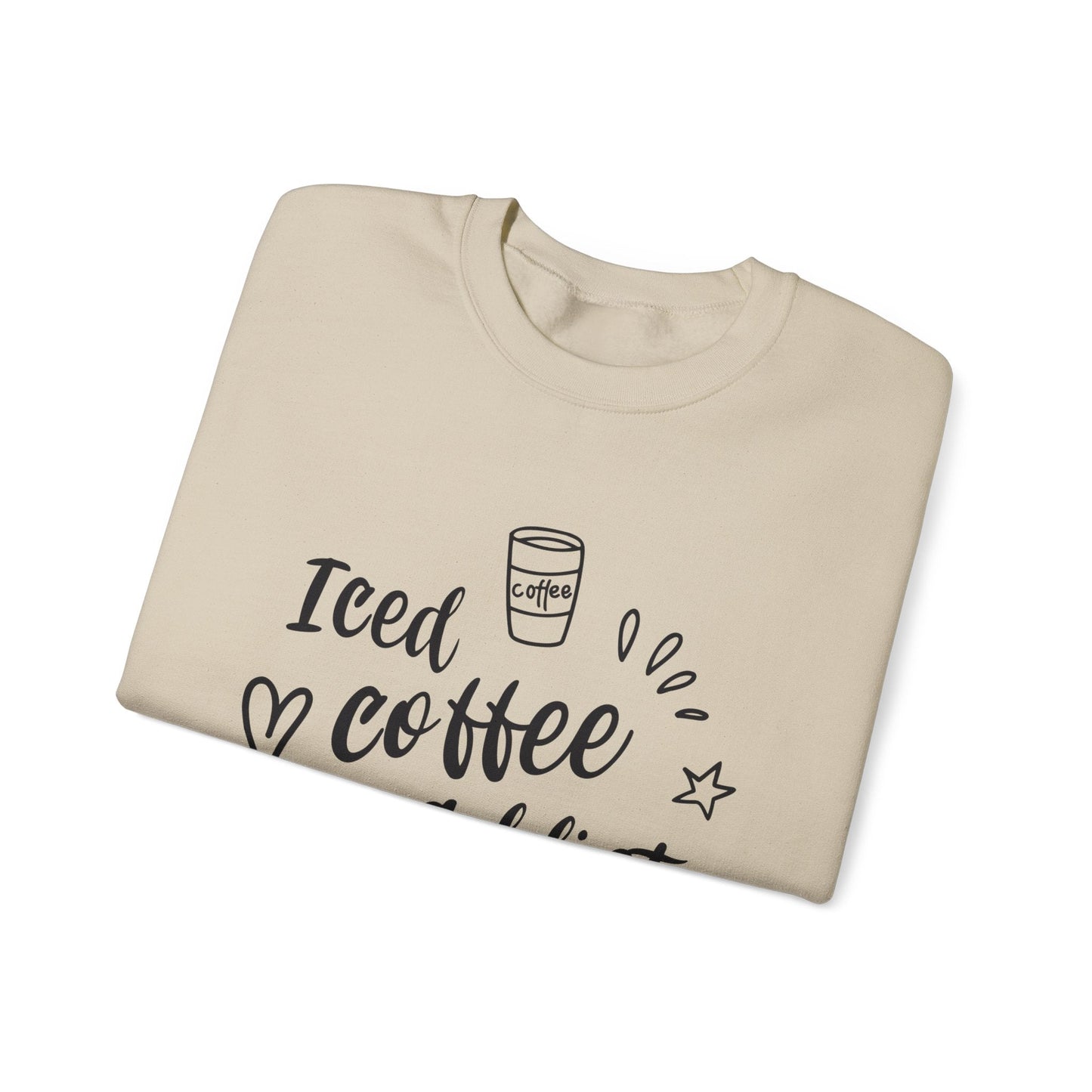 Ink and Charms Designs Sweatshirt Iced Coffee Addict Heavy Blend Crewneck Sweatshirt
