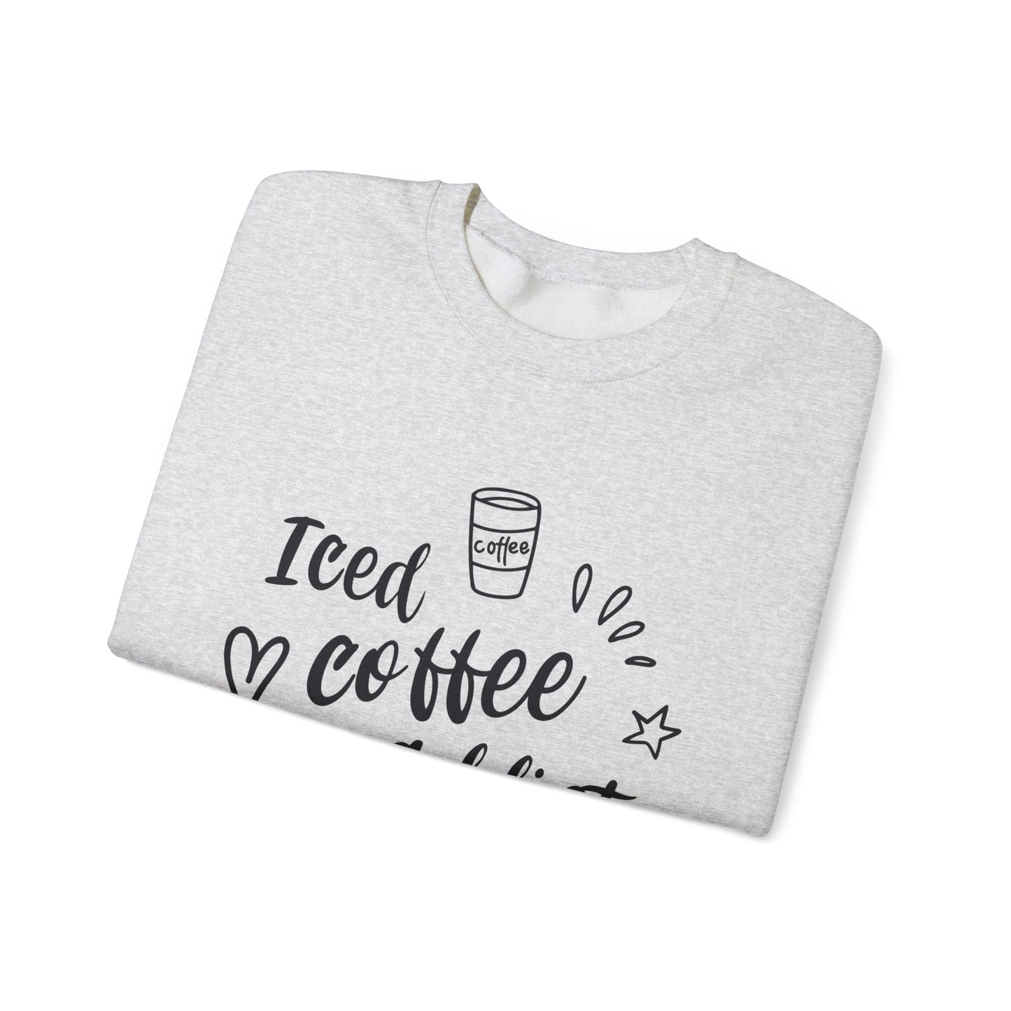 Ink and Charms Designs Sweatshirt Iced Coffee Addict Heavy Blend Crewneck Sweatshirt