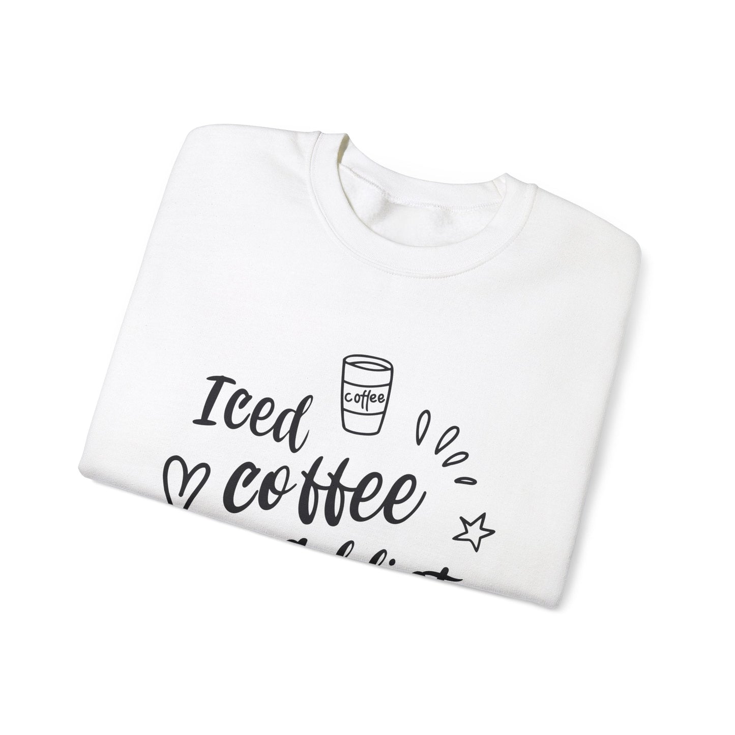 Ink and Charms Designs Sweatshirt Iced Coffee Addict Heavy Blend Crewneck Sweatshirt