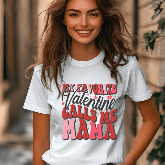 Ink and Charms Designs Sweatshirt My Valentine Calls me Mama T-shirt, Sweatshirt