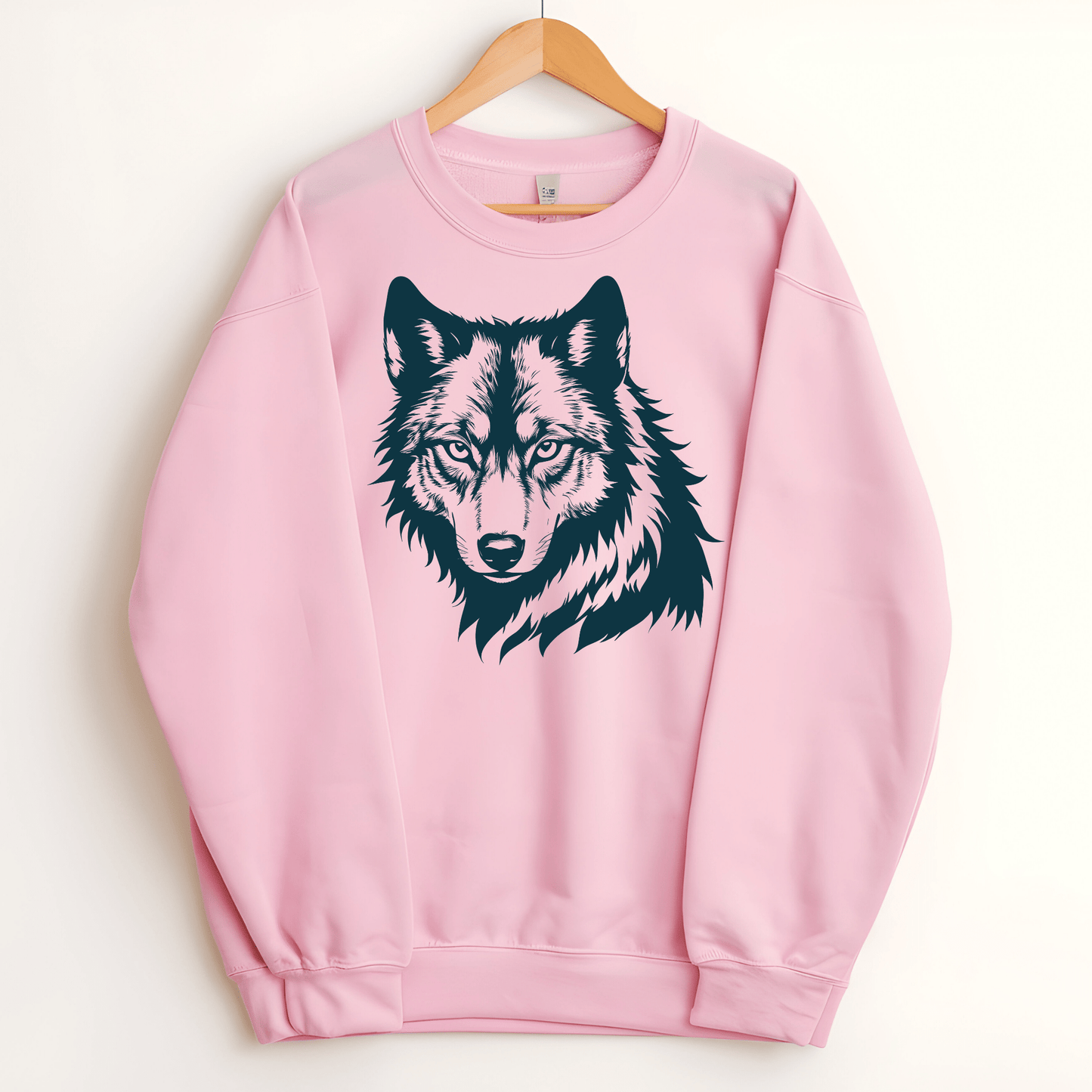 Ink and Charms Designs Sweatshirt Pink / S Fierce and Majestic Wolf Head Design