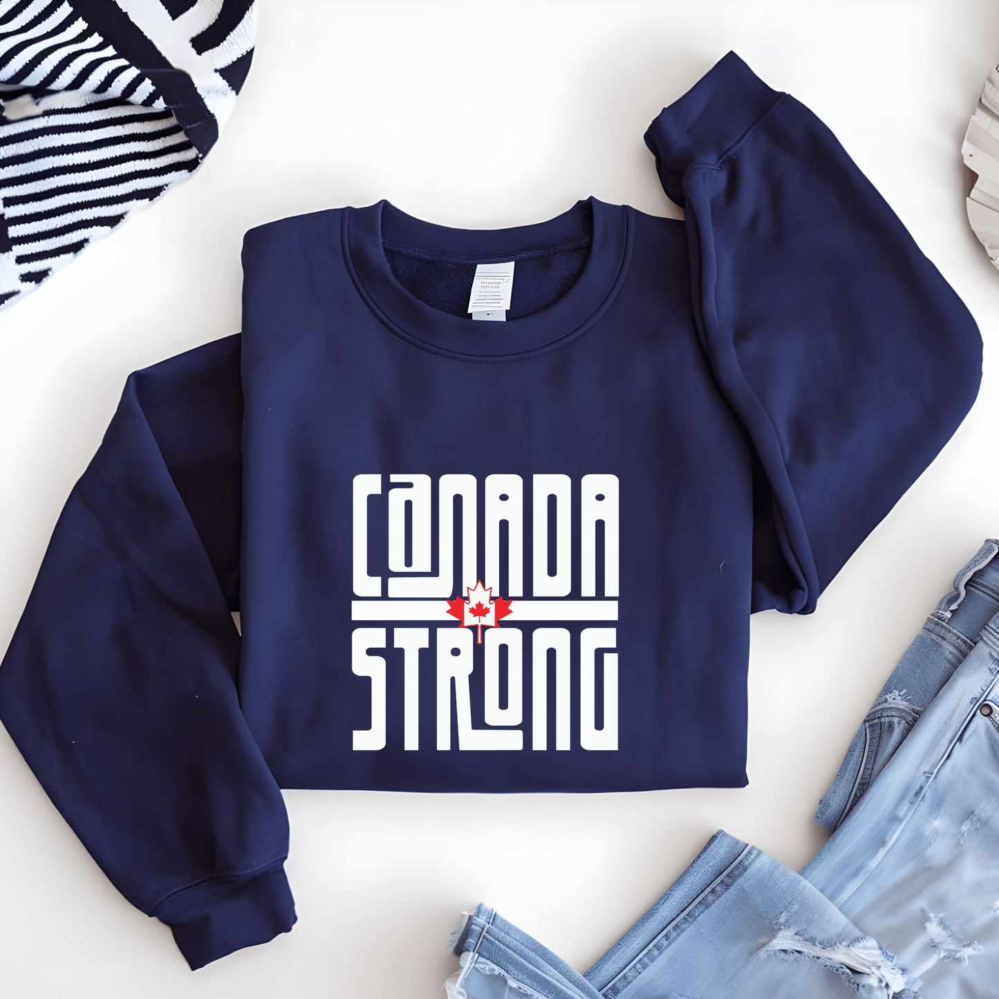 Ink and Charms Designs Sweatshirt Proudly Canadian Collection: CANADA STRONG - Wear Your Unwavering Support!