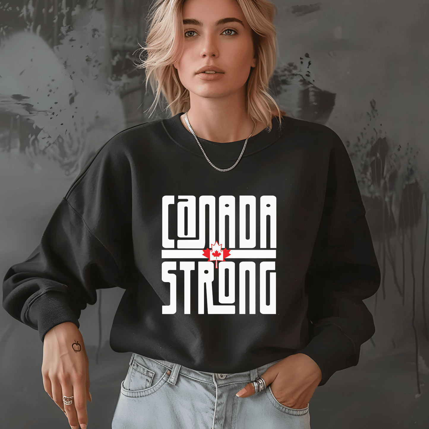 Ink and Charms Designs Sweatshirt Proudly Canadian Collection: CANADA STRONG - Wear Your Unwavering Support!