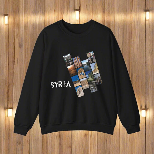 Printify Sweatshirt S / Black Copy of Crewneck Sweatshirt - Freedom and Syria Photos