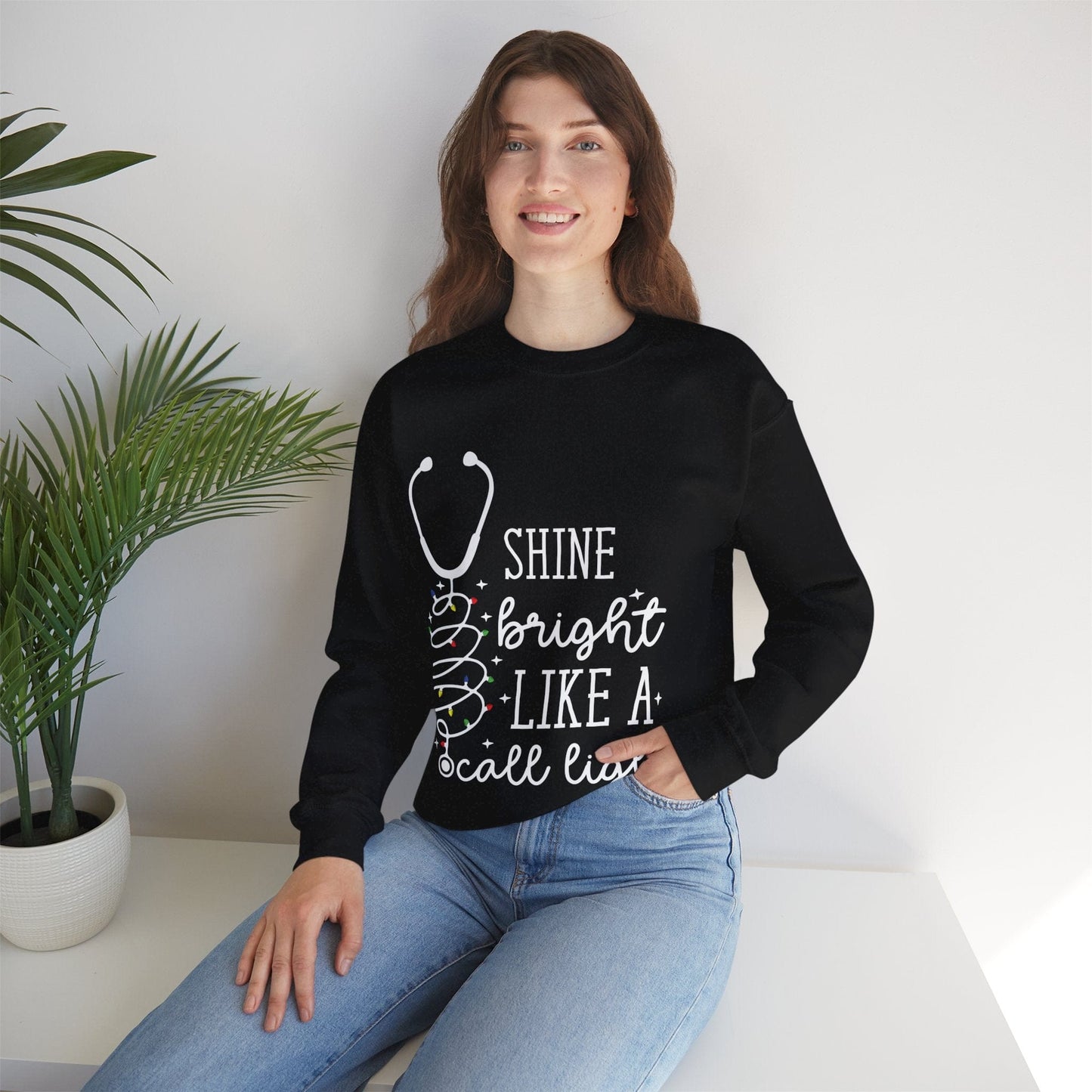 Ink and Charms Designs Sweatshirt S / Black Medical Team Unisex Sweatshirt - Shine Bright Call Light Design