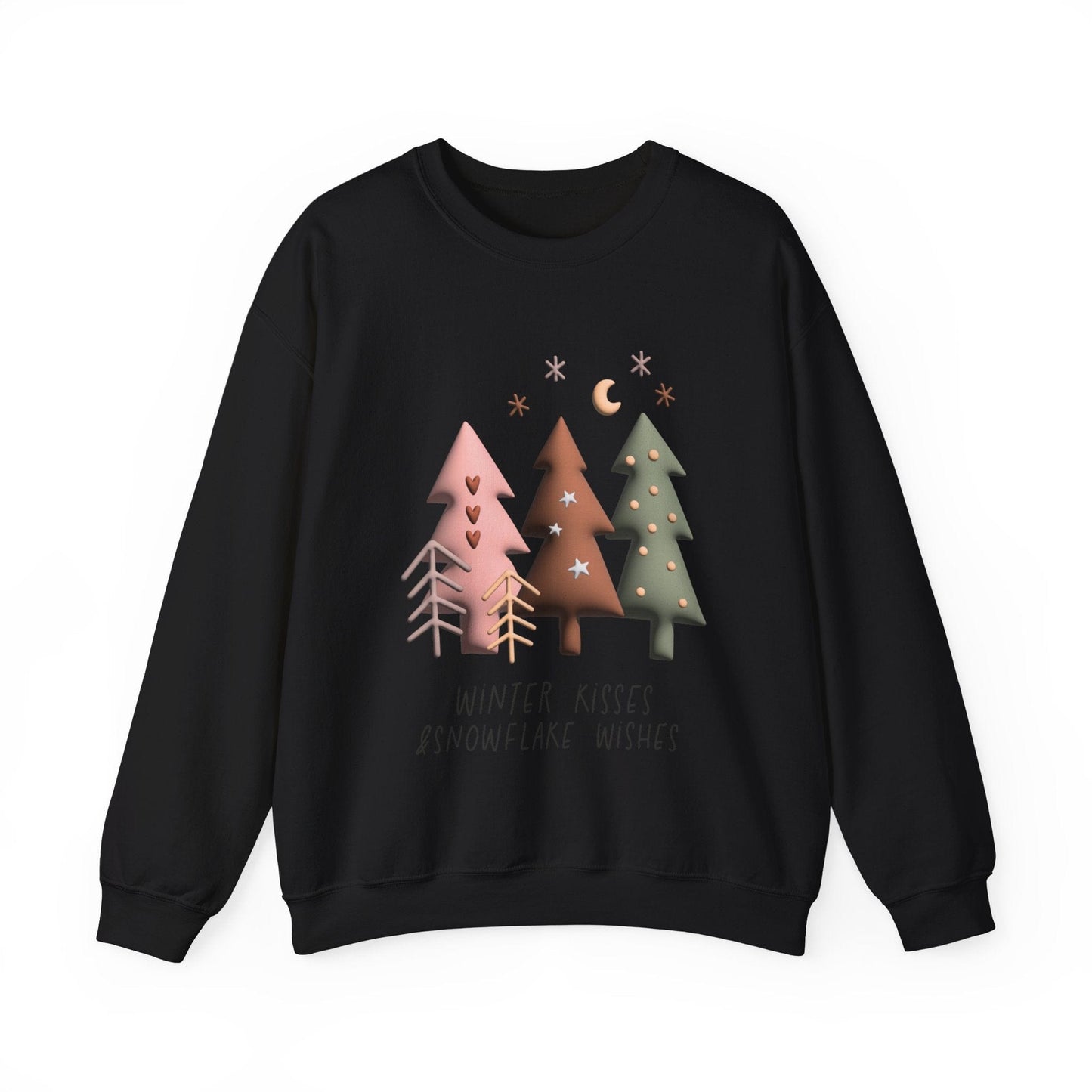 Ink and Charms Designs Sweatshirt S / Black Winter kisses and snowflake wishes Unisex Sweatshirt