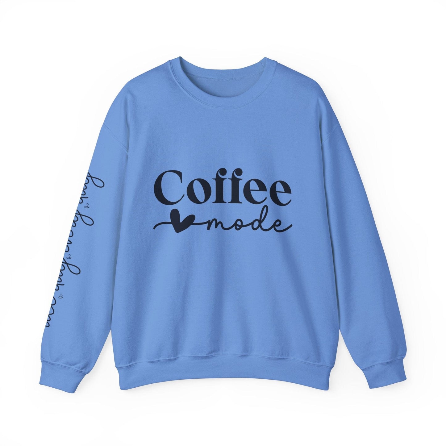 Ink and Charms Designs Sweatshirt S / Carolina Blue Coffee Mode Heavy Blend Crewneck Sweatshirt
