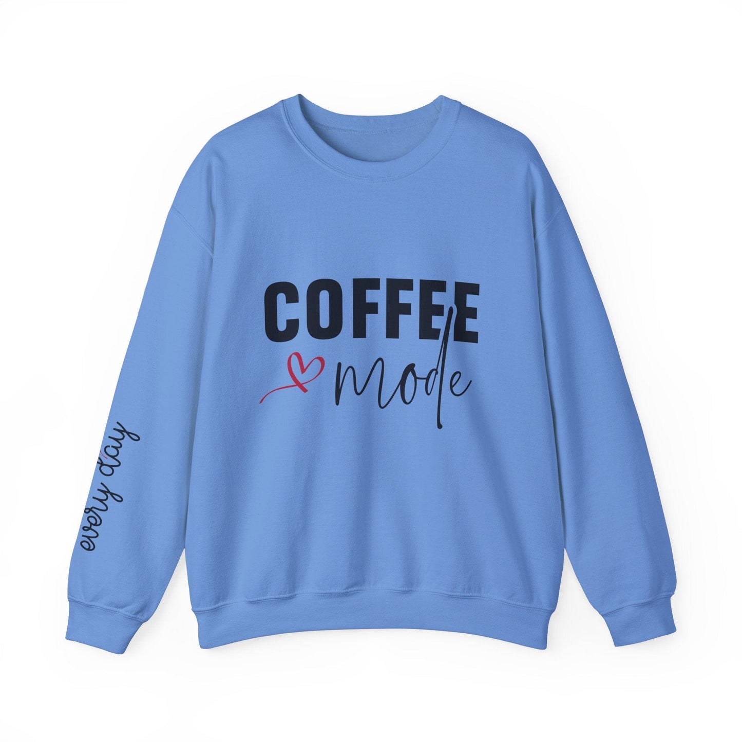 Ink and Charms Designs Sweatshirt S / Carolina Blue Coffee Mode Heavy Blend Crewneck Sweatshirt